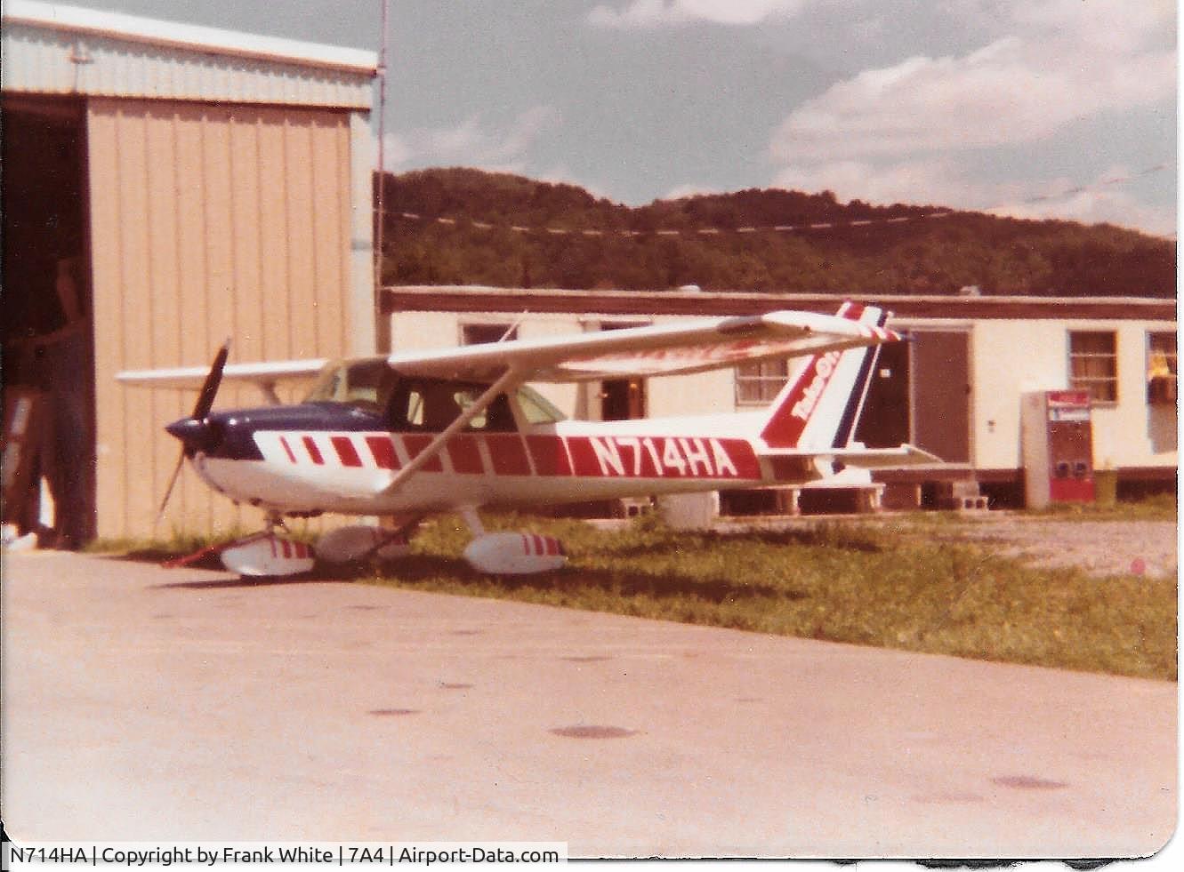 N714HA, Cessna 150M C/N 15079178, Our primary training plane at Richlands Municipal Airport (7A4) in 1977.