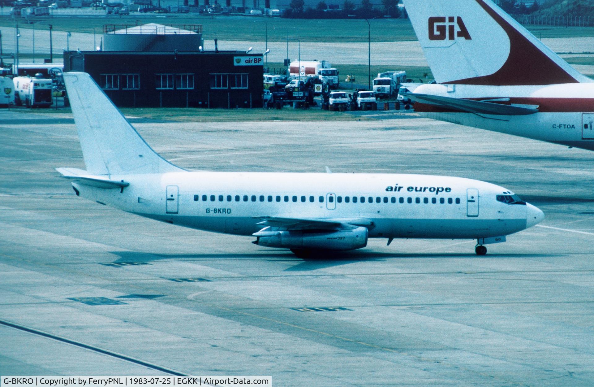 G-BKRO, 1976 Boeing 737-2L9 C/N 21278, This B732 was a Air Europe team member for 6 months in 1983.