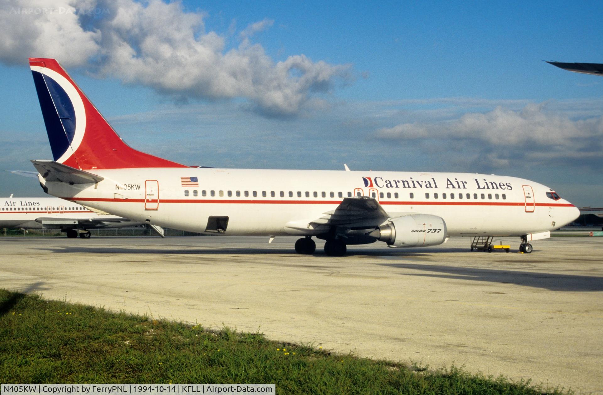 N405KW, 1990 Boeing 737-4Q8 C/N 24704, Carnival B734