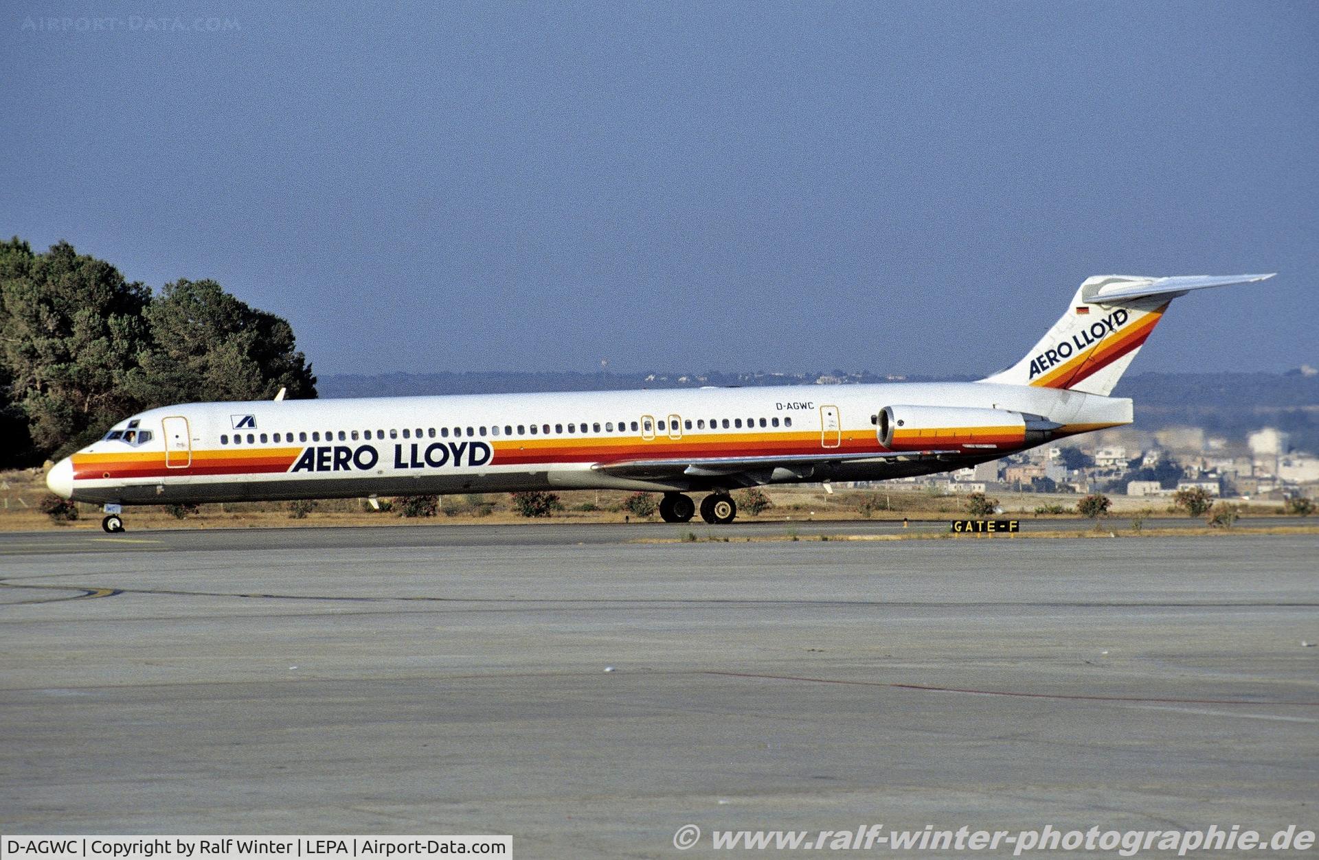D-AGWC, 1989 McDonnell Douglas MD-83 C/N 49847, McDonnell Douglas MD-83 - YP AEF - Aero Lloyd - 49847 - D-AGWC - 1996 - PMI