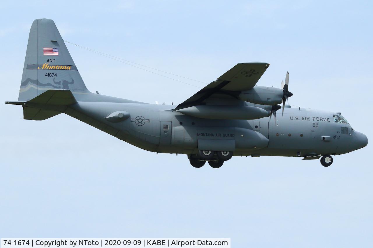 74-1674, 1974 Lockheed C-130H Hercules C/N 382-4631, Working the pattern on a nice day.
