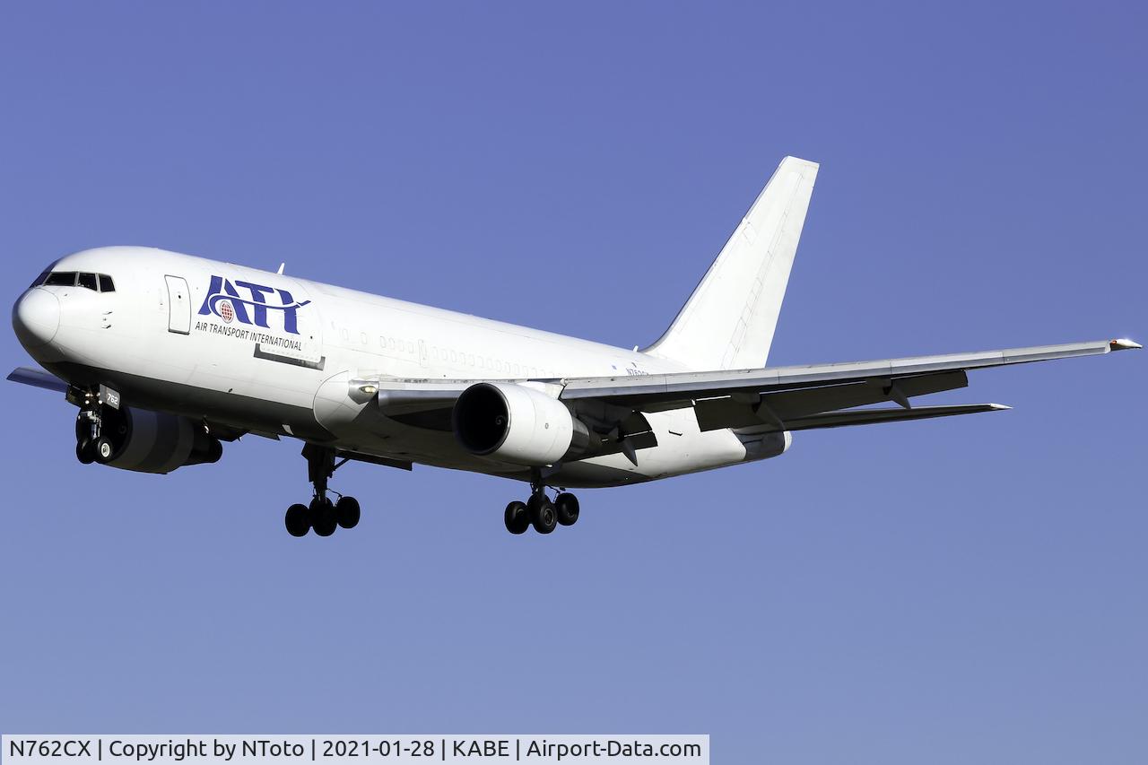 N762CX, 1983 Boeing 767-232(SF) C/N 22225, Arriving on a windy day.