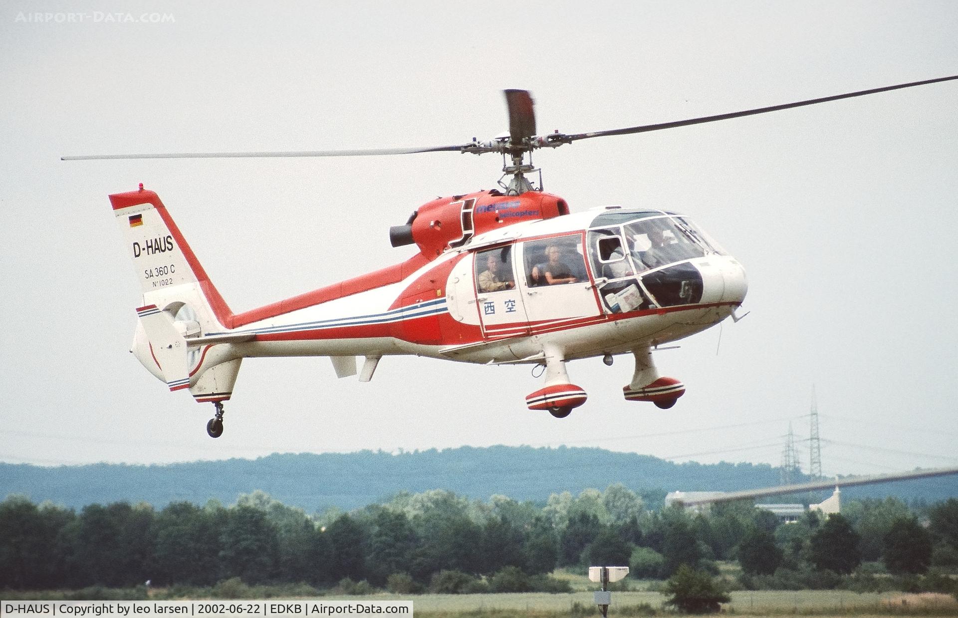 D-HAUS, Aerospatiale SA-360C Dauphin C/N 1022, Bonn/Hangelar 22.6.2002