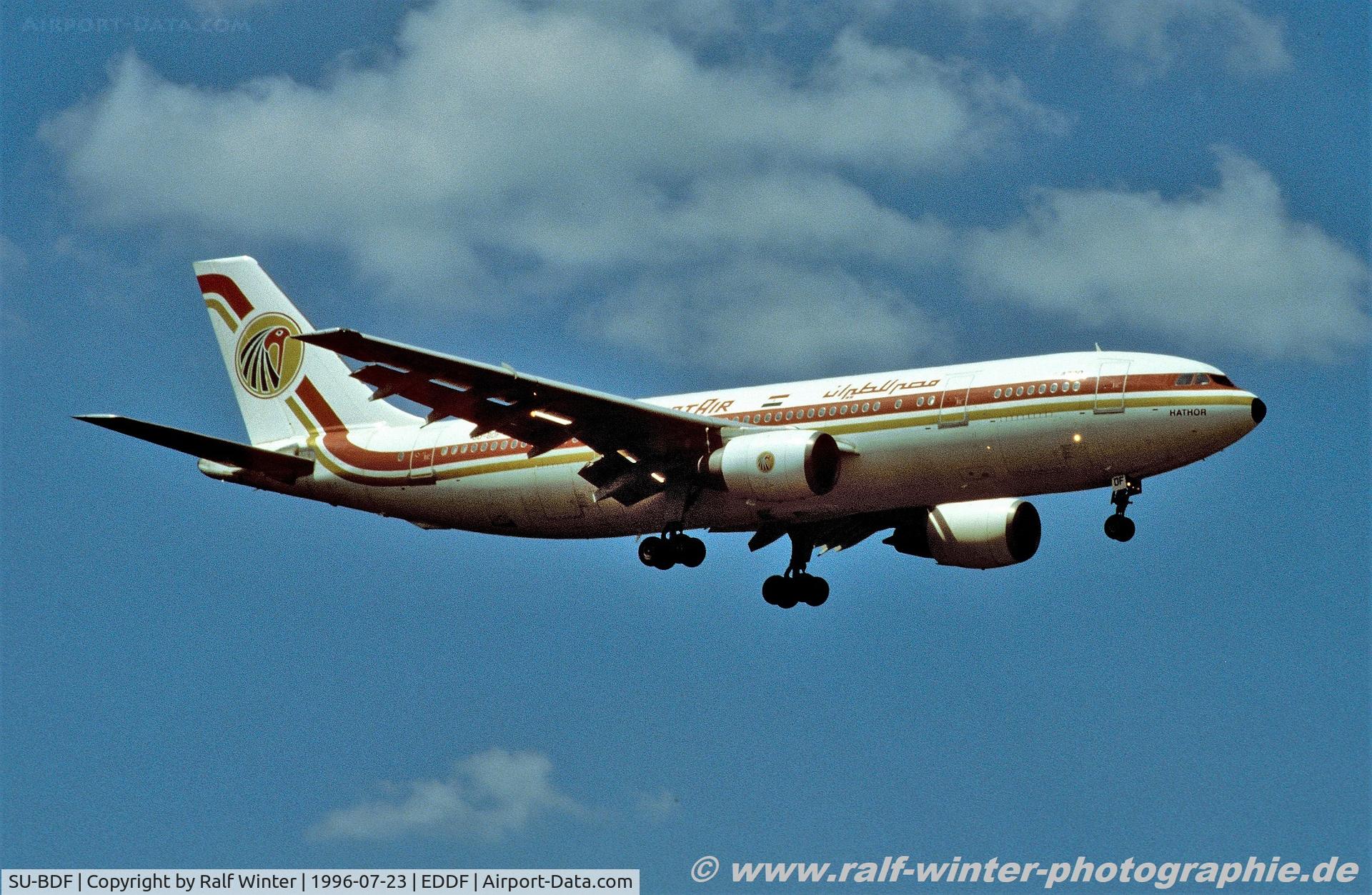 SU-BDF, 1982 Airbus A300B4-203(F) C/N 199, Airbus A300-B4-203 - EgyptAir - 199 - SU-BDF - 23.07.1996 - FRA