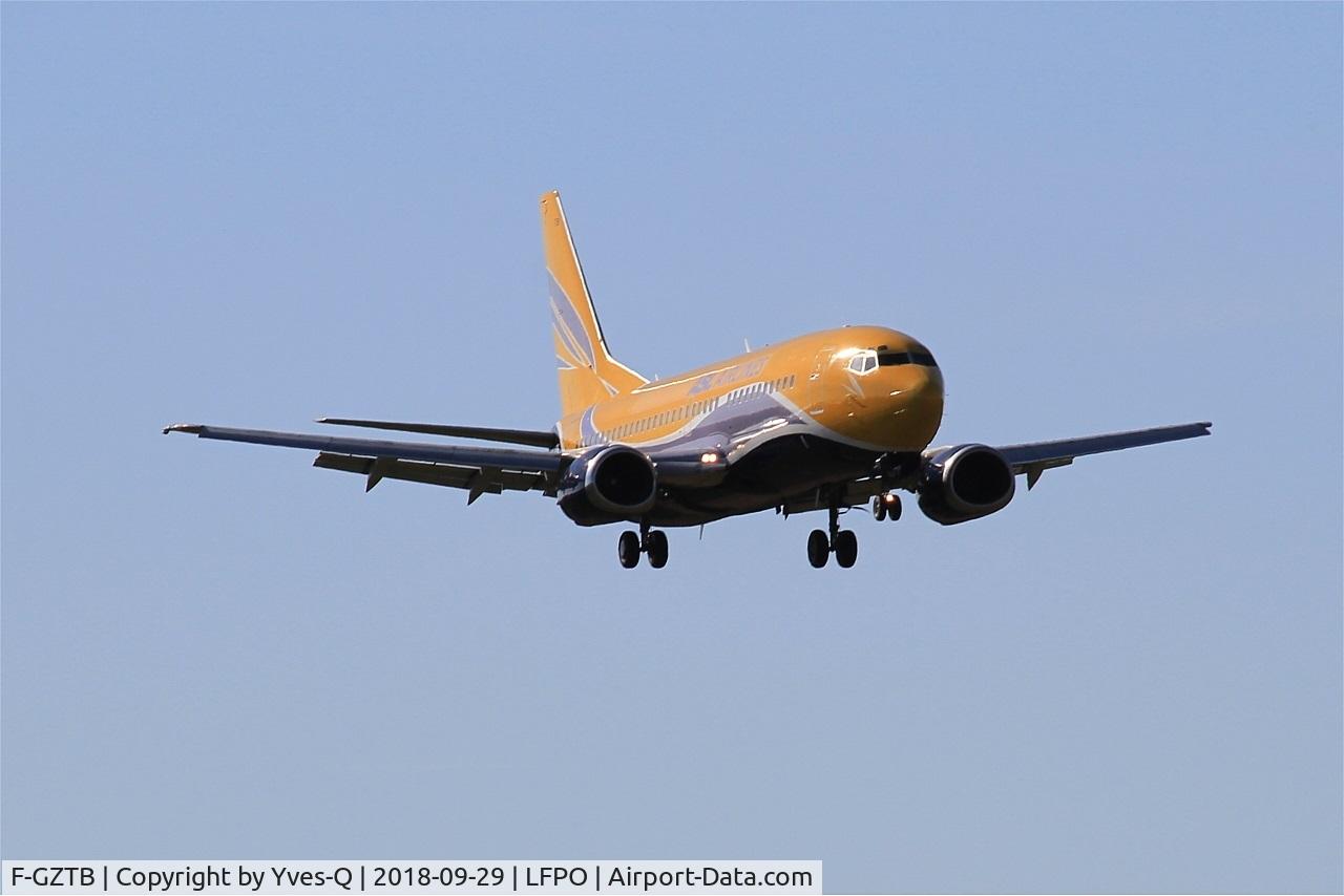 F-GZTB, 1999 Boeing 737-33V C/N 29336, Short approach rwy 07r, Brest-Bretagne airport (LFRB-BES)