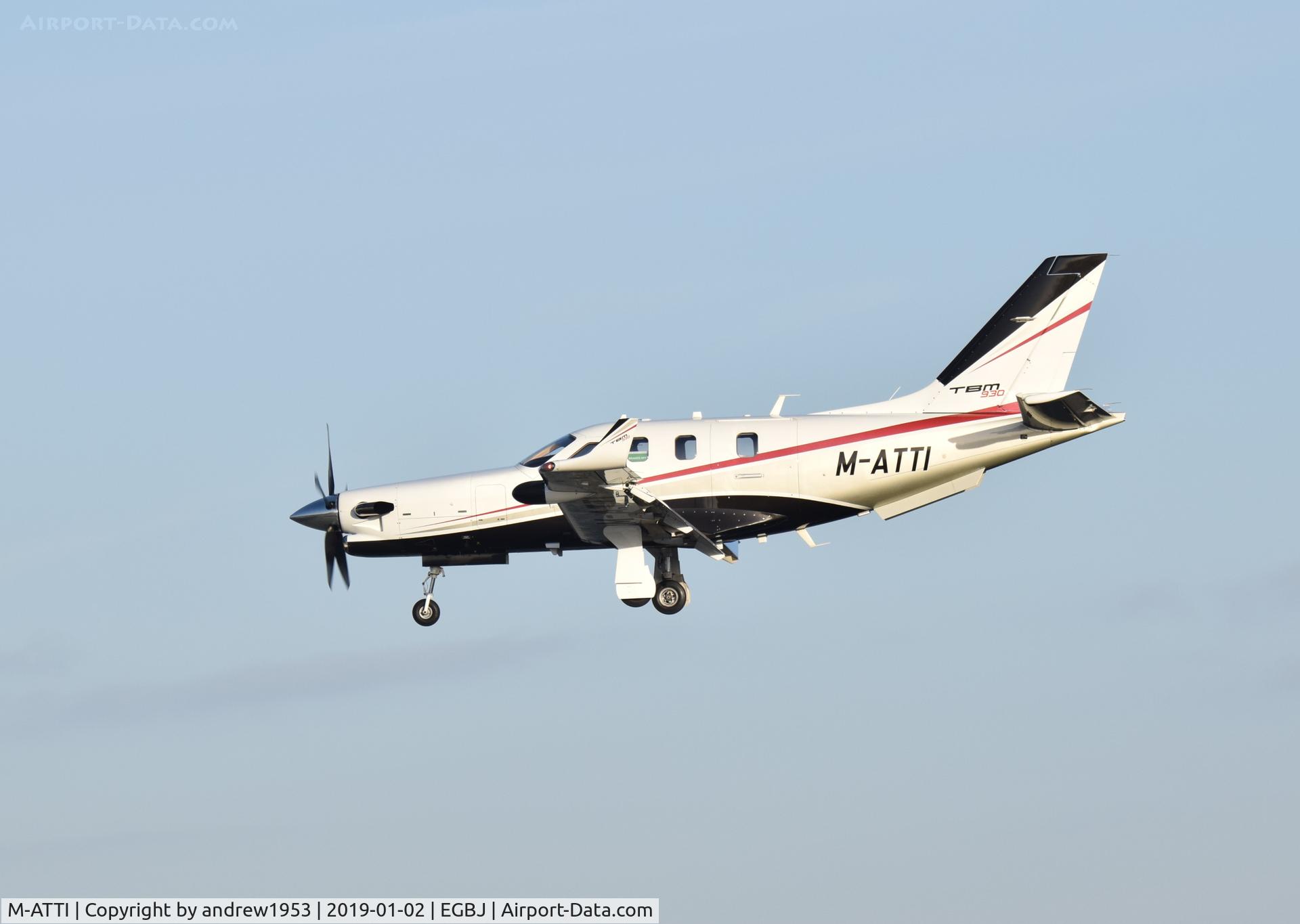 M-ATTI, 2016 Daher TBM-930 C/N 1127, M-ATTI at Gloucestershire Airport.