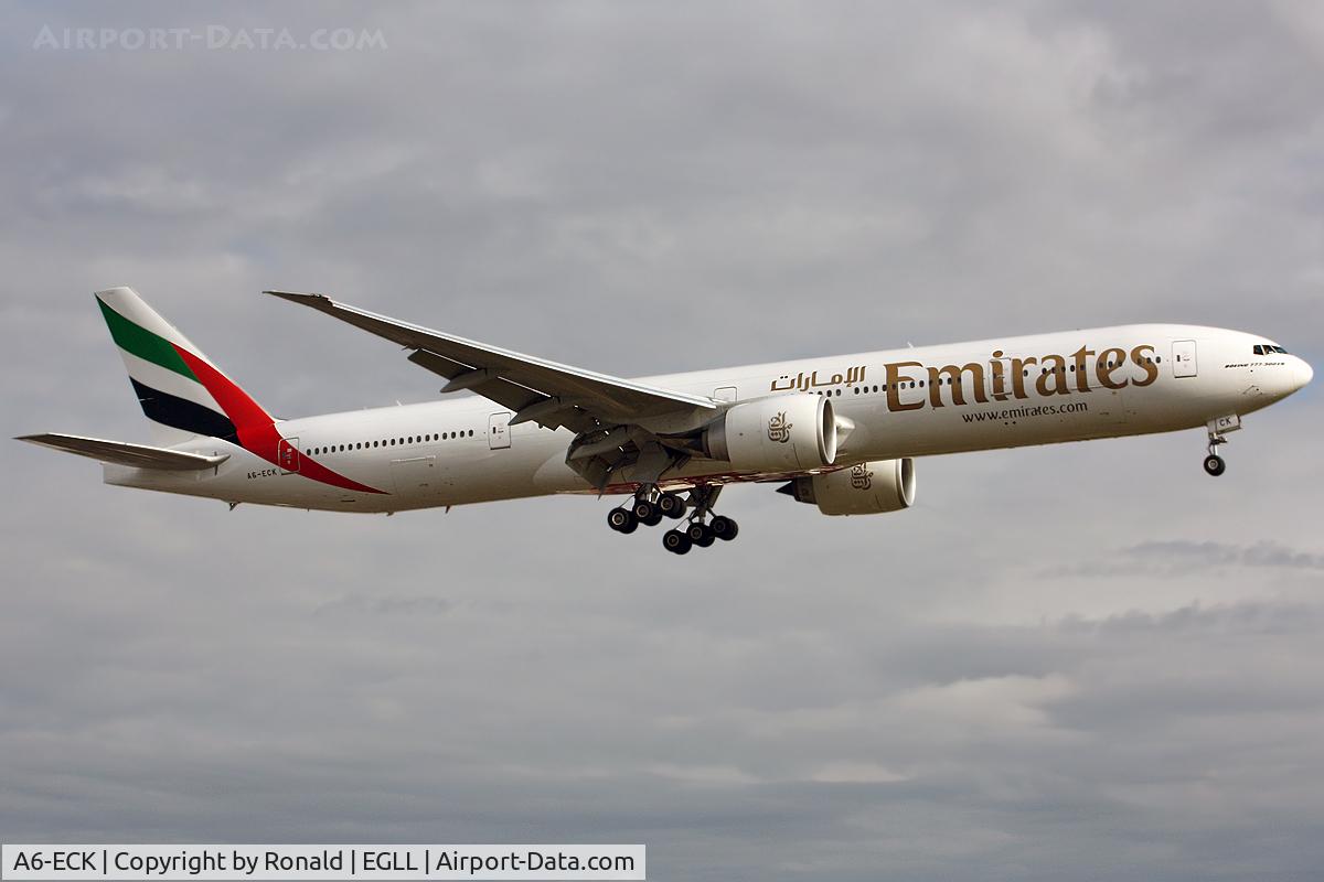 A6-ECK, 2008 Boeing 777-31H/ER C/N 35584, at lhr