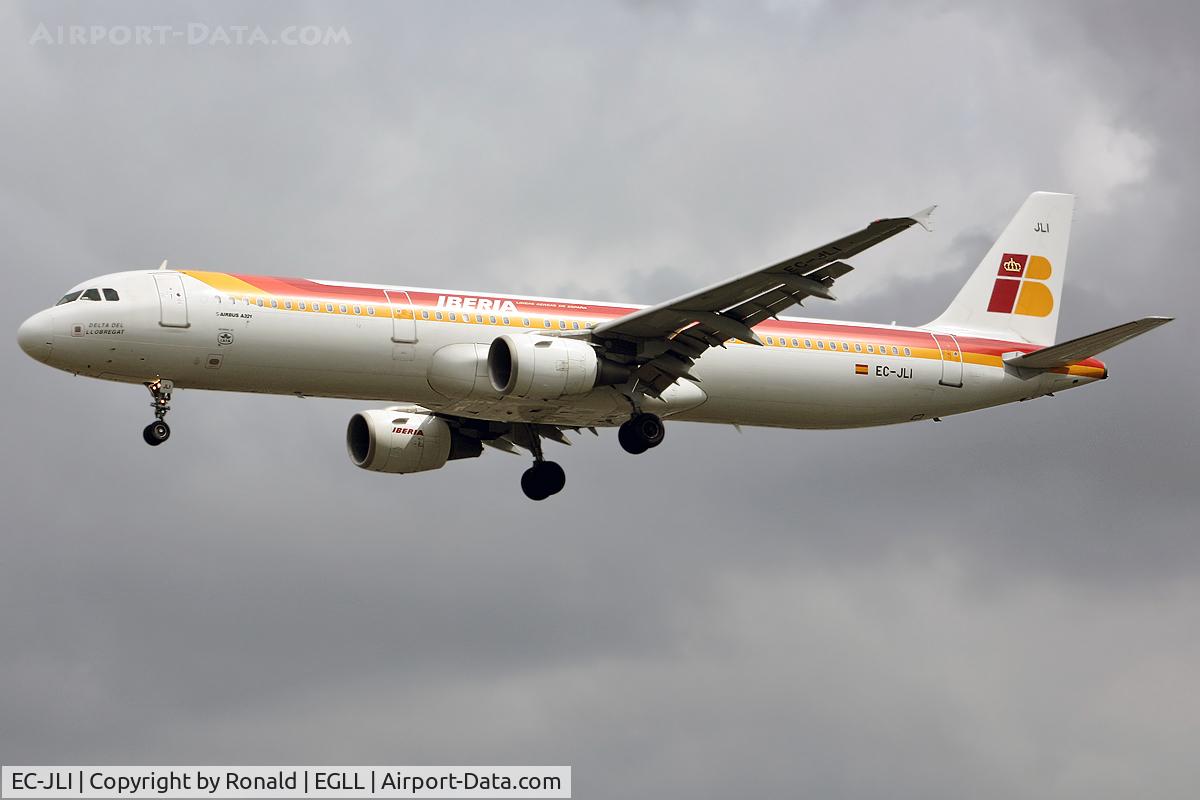 EC-JLI, 2005 Airbus A321-211 C/N 2563, at lhr