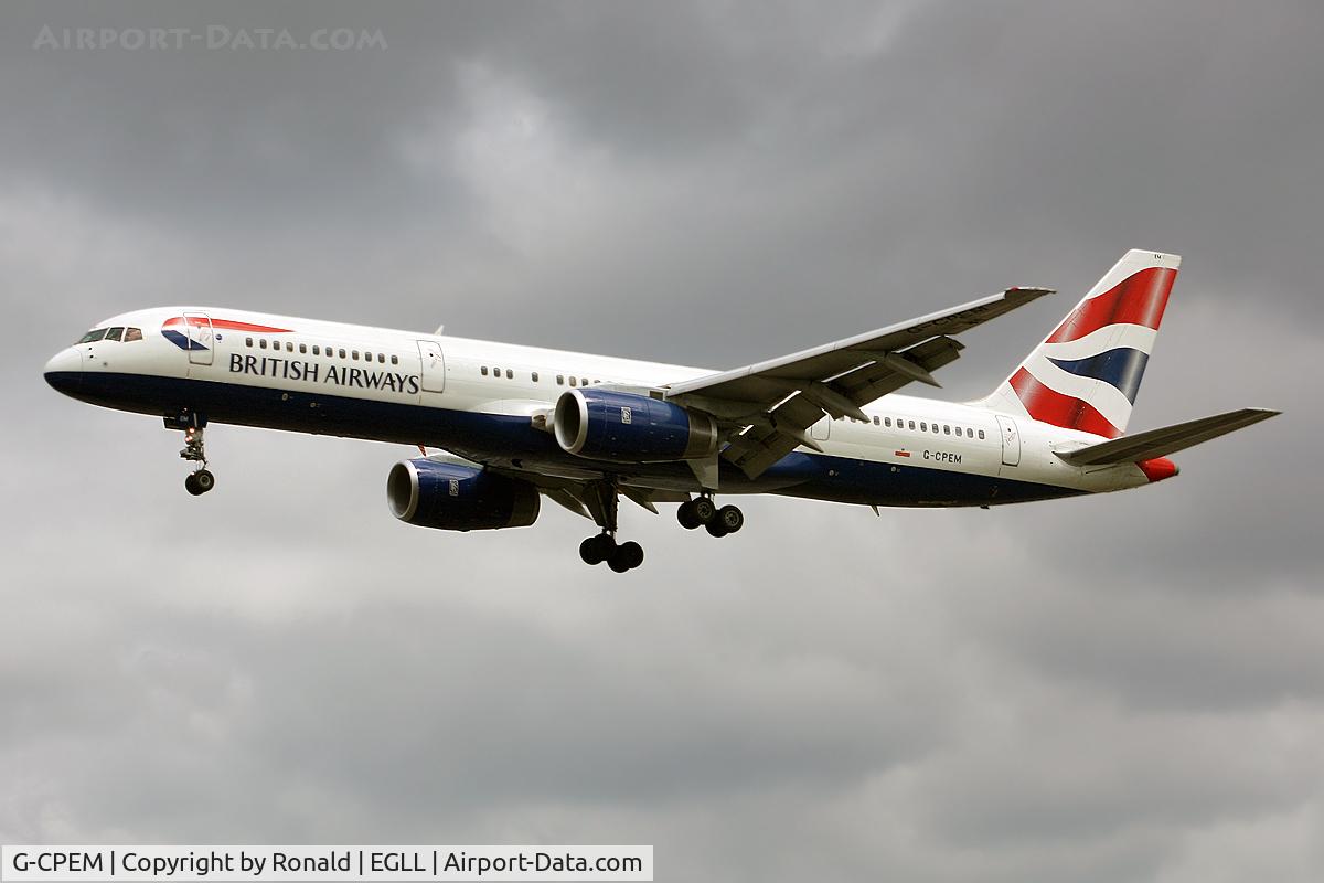 G-CPEM, 1997 Boeing 757-236 C/N 28665, at lhr