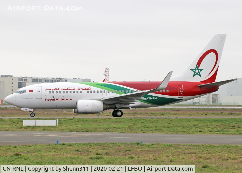 CN-RNL, 1999 Boeing 737-7B6 C/N 28982, Taxiing holding point rwy 32R for departure in new c/s