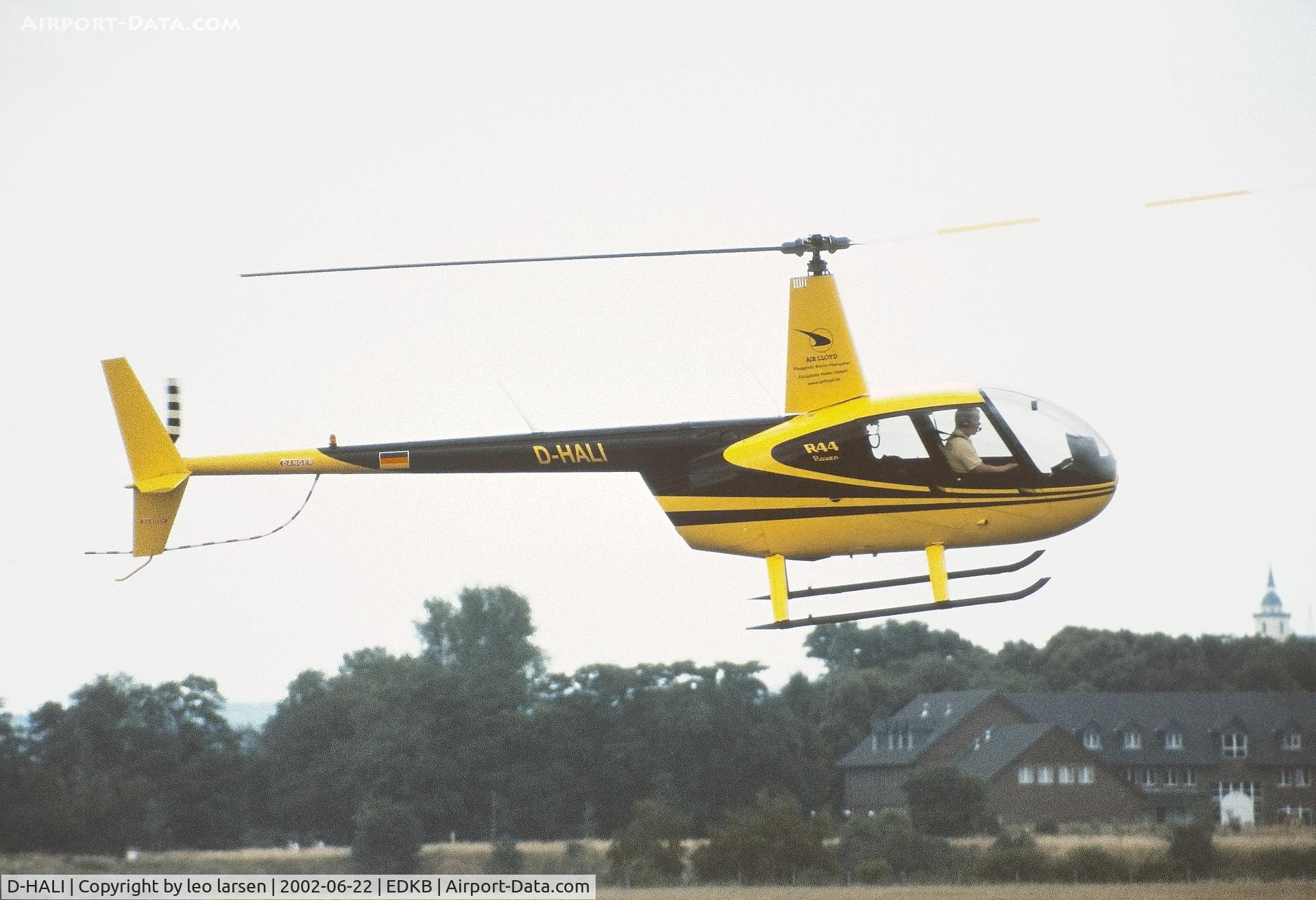 D-HALI, 2001 Robinson R44 Raven C/N 1054, Bonn/Hangelar 22.6.2002