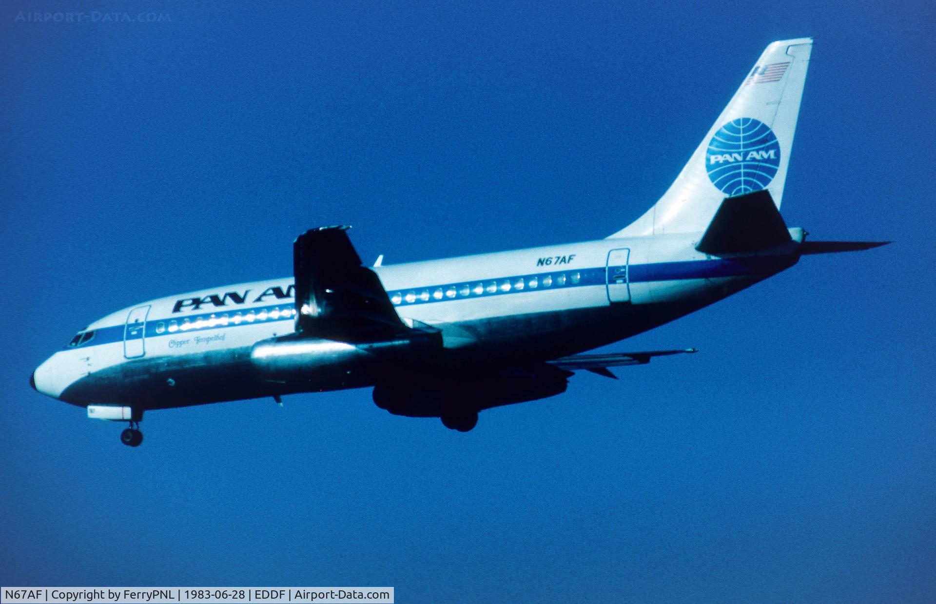 N67AF, 1969 Boeing 737-222 C/N 19554, Arrival of PanAm B732