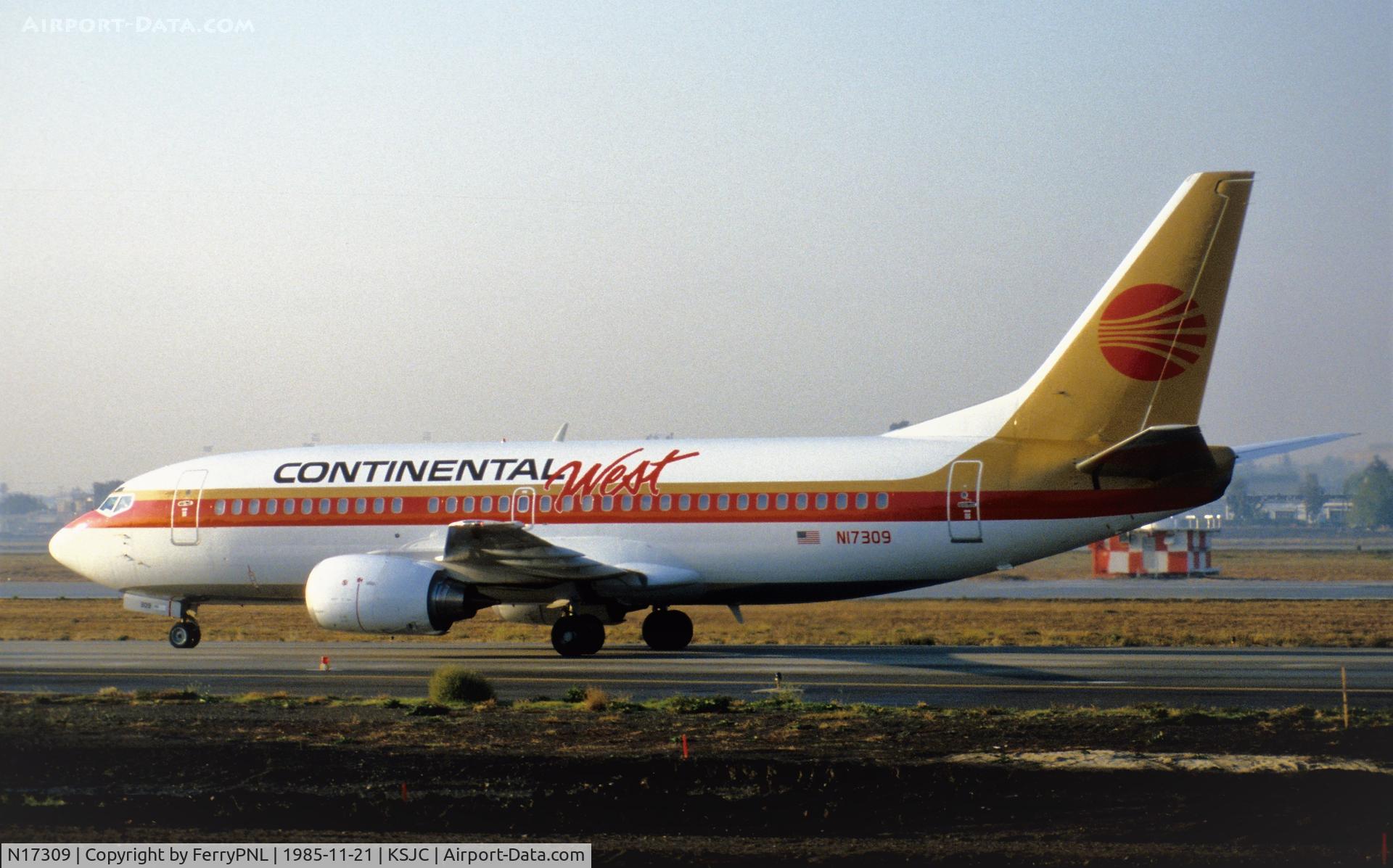 N17309, 1985 Boeing 737-3TO C/N 23360, Continental West B733