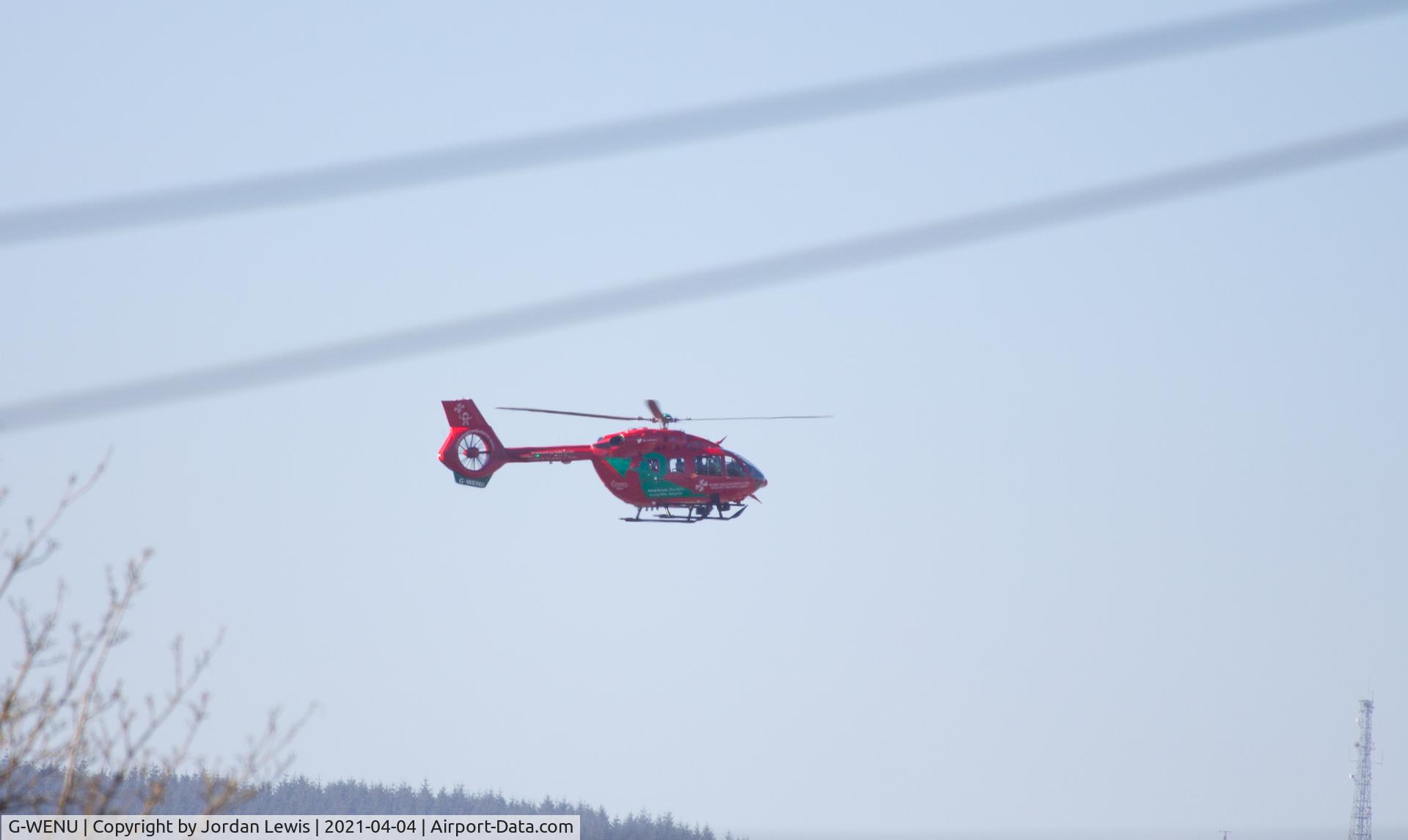 G-WENU, 2016 Airbus Helicopters H-145 (BK-117D-2) C/N 20112, Landing in nearby feild in Merthyr Tydfil, South Wales
