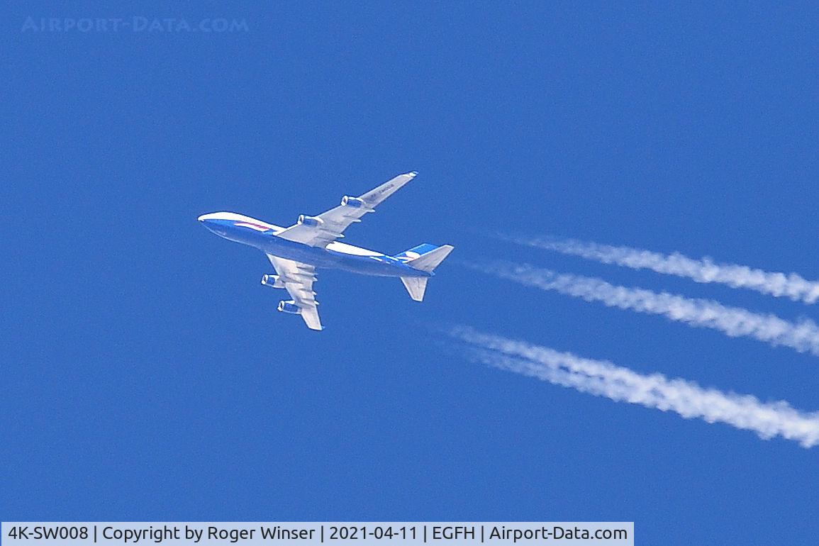 4K-SW008, 1999 Boeing 747-4R7F/SCD C/N 29732, OTT. Silk Way West Airlines aircraft westbound to Columbus, Ohio at 30000 feet