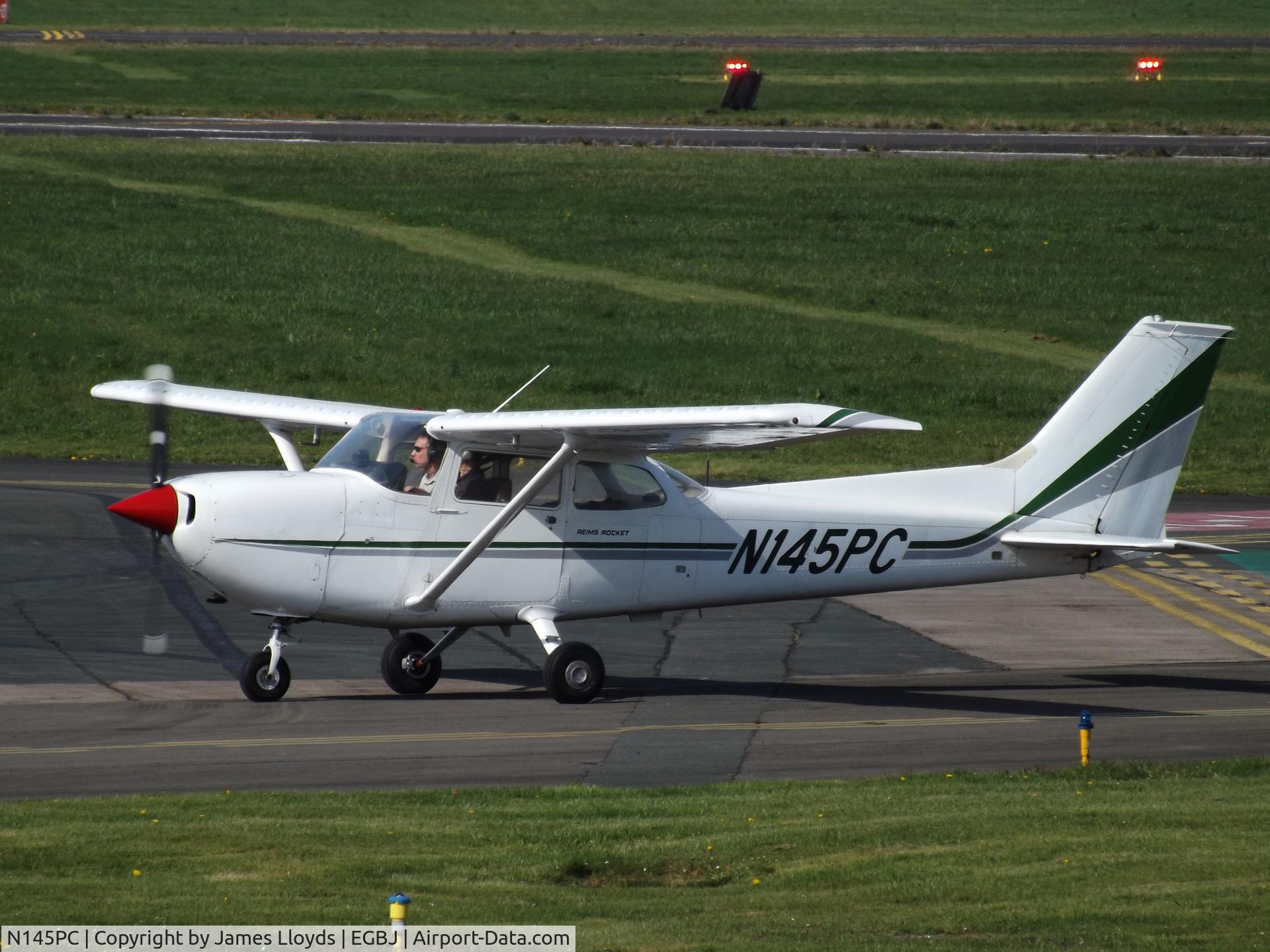 N145PC, 1973 Reims FR172J Reims Rocket C/N 0383, Taxing in to Gloucestershire Airport.