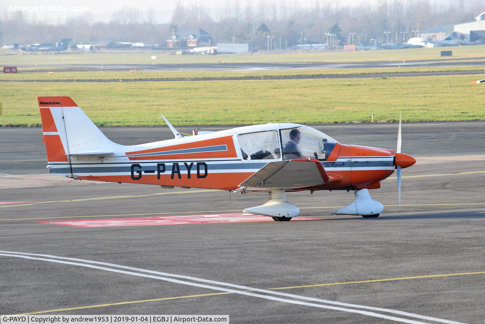 G-PAYD, 1973 Robin DR-400-180 Regent Regent C/N 847, G-PAYD at Gloucestershire Airport.