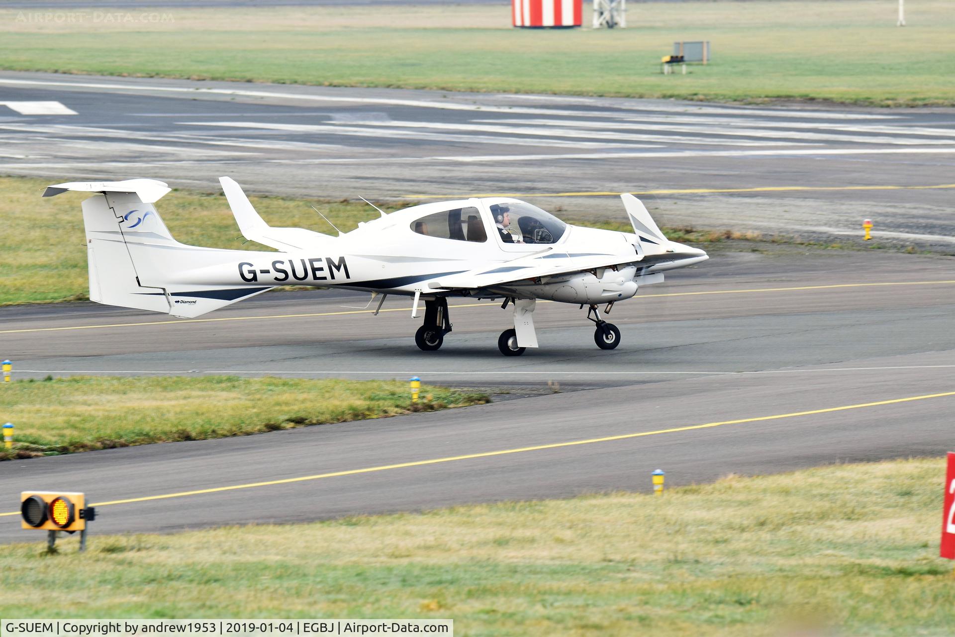 G-SUEM, 2008 Diamond DA-42 Twin Star C/N 42.332, G-SUEM at Gloucestershire Airport.