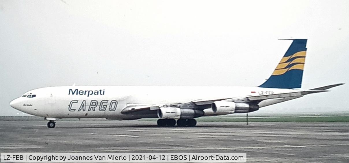 LZ-FEB, 1967 Boeing 707-323C C/N 19584, scan from slide