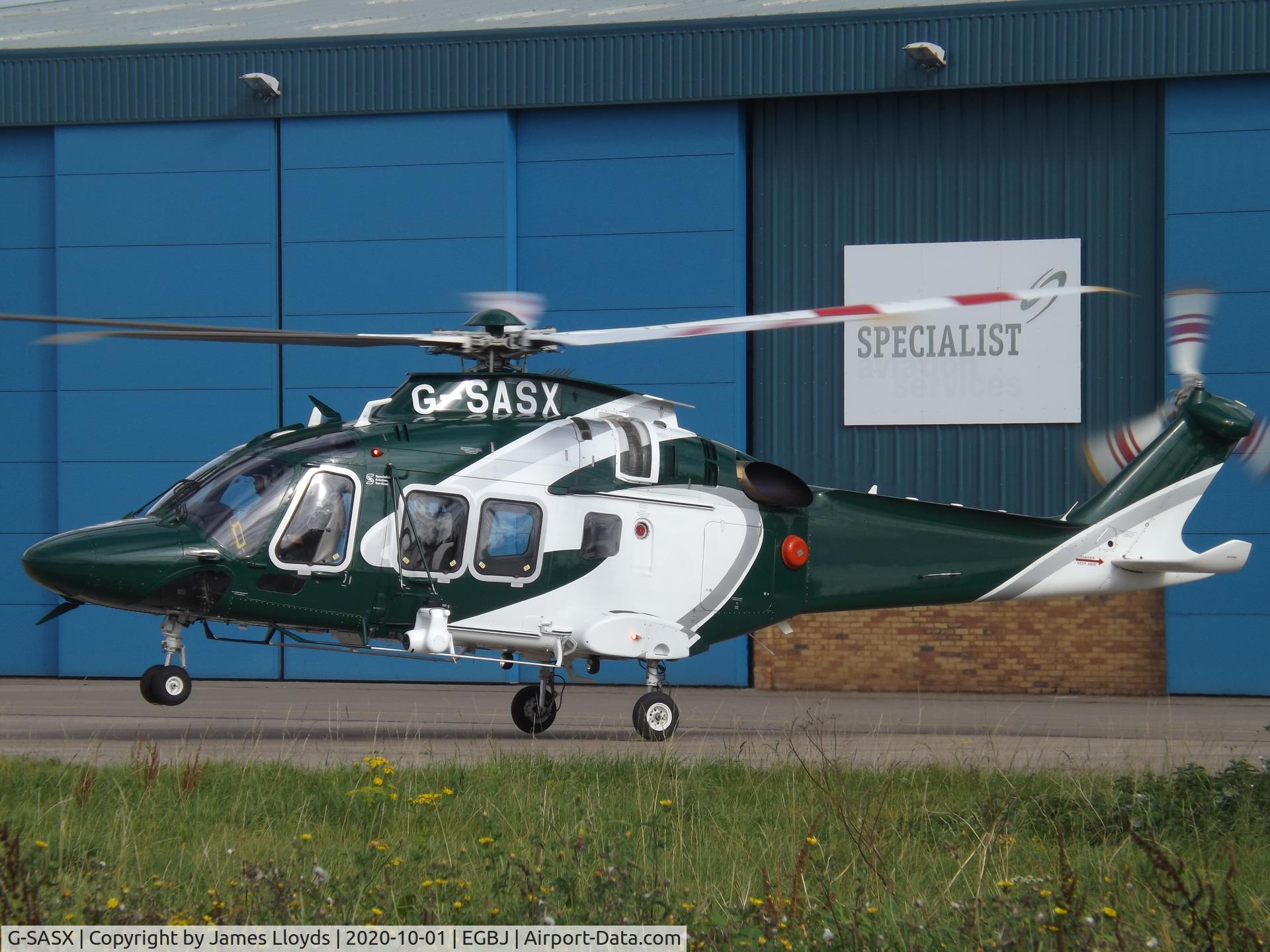 G-SASX, 2018 Leonardo AW-169 C/N 69064, At Gloucestershire Airport.