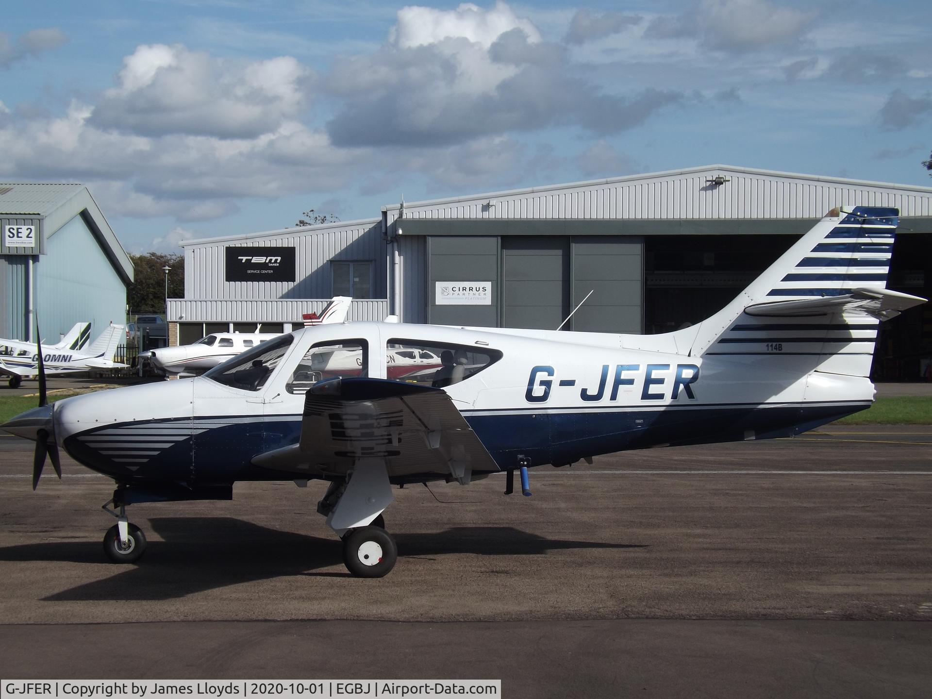 G-JFER, 1996 Rockwell Commander 114B C/N 14638, At Gloucestershire Airport.