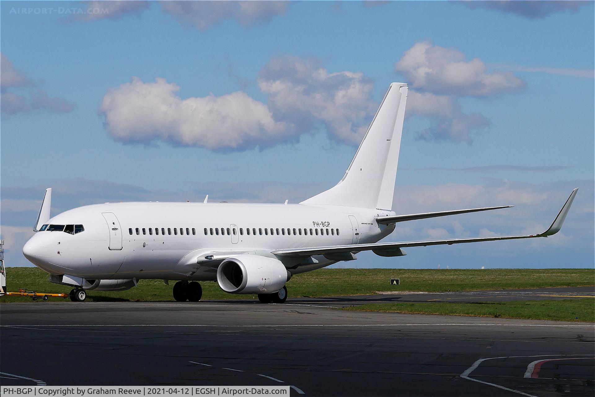 PH-BGP, 2011 Boeing 737-7K2 C/N 38127, Under tow after a re-spray.