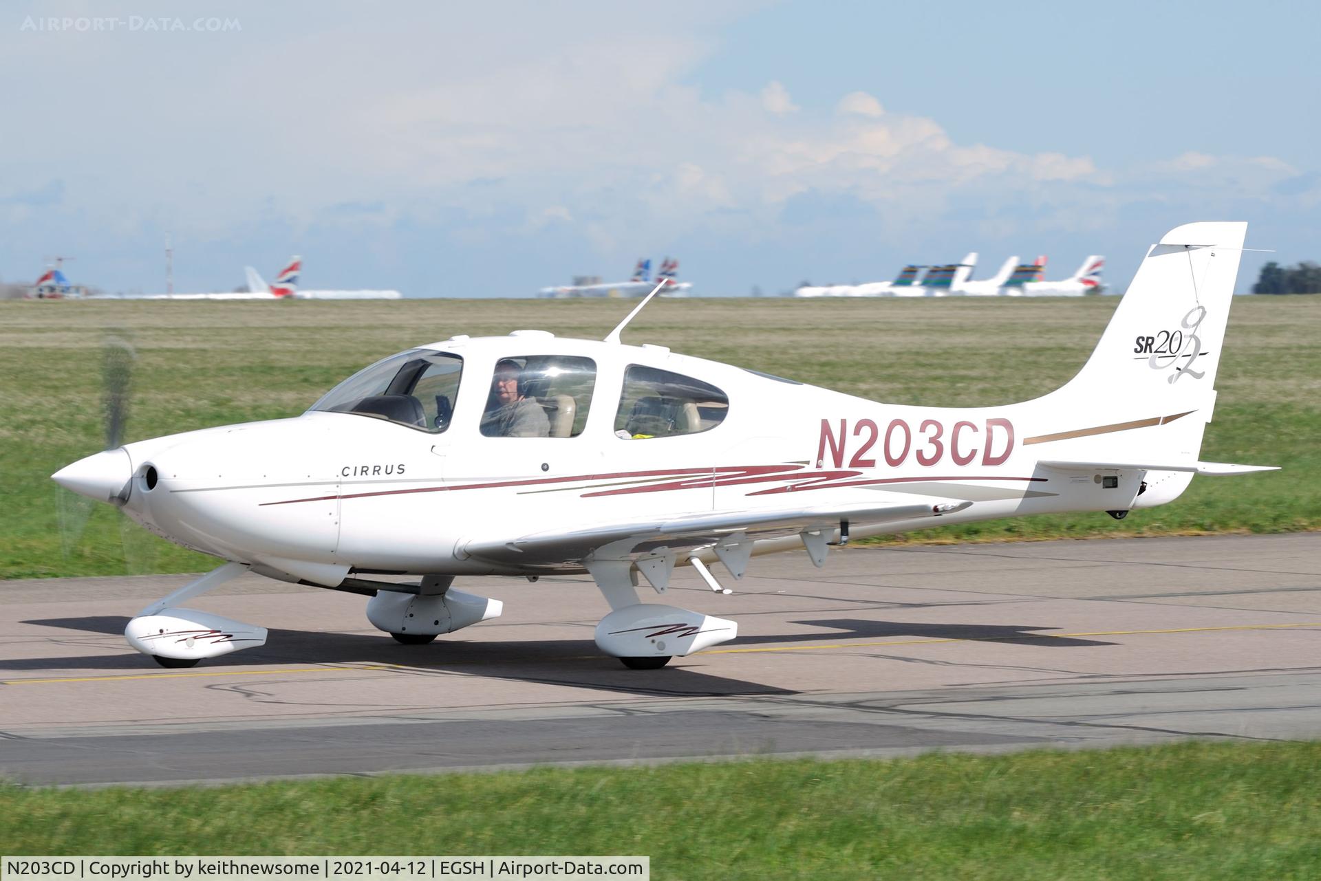 N203CD, 2004 Cirrus SR20 G2 C/N 1451, Arriving at Norwich.