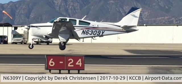 N6309Y, 1982 Beech F33A Bonanza C/N CE-996, Landing Runway 24 Cable Upland, CA