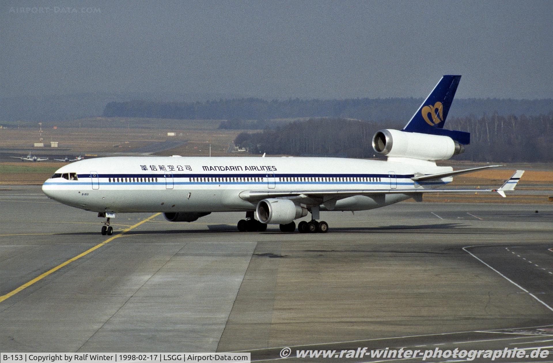 B-153, 1993 McDonnell Douglas MD-11F C/N 48471, McDonnell Douglas MD-11 - AE MDA Mandarin Airlines - 48471 - B-153 - 17.02.1998 - LSGG