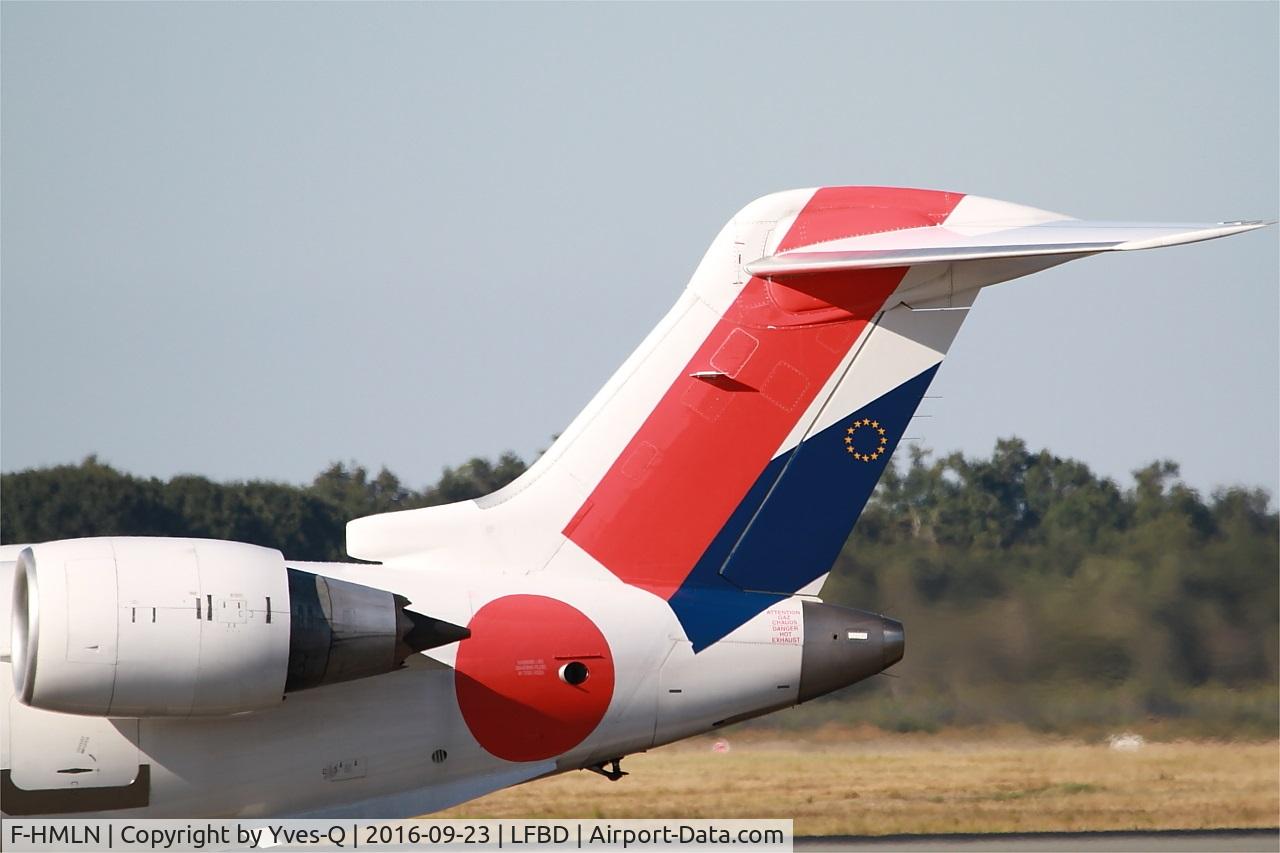 F-HMLN, 2012 Bombardier CRJ-1000EL NG (CL-600-2E25) C/N 19024, Bombardier CRJ 1000, Tail close up view, Bordeaux Mérignac airport (LFBD-BOD)