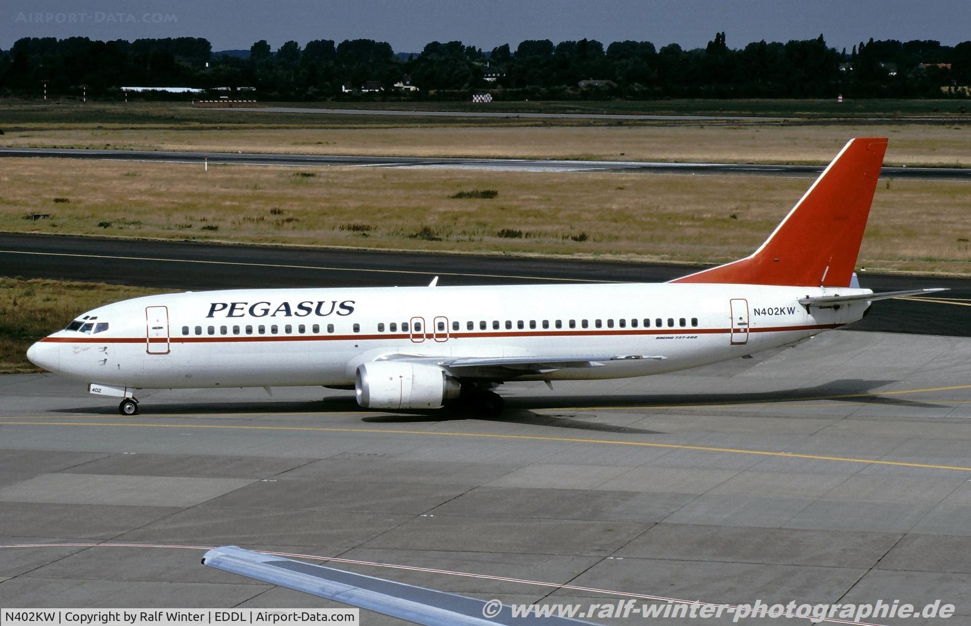 N402KW, 1993 Boeing 737-4Q8 C/N 26285, Boeing 737-4Q8 - PC PGT Pegasus Airlines leased from Carnival Airlines - 26285 - N402KW - 04.1997 - DUS