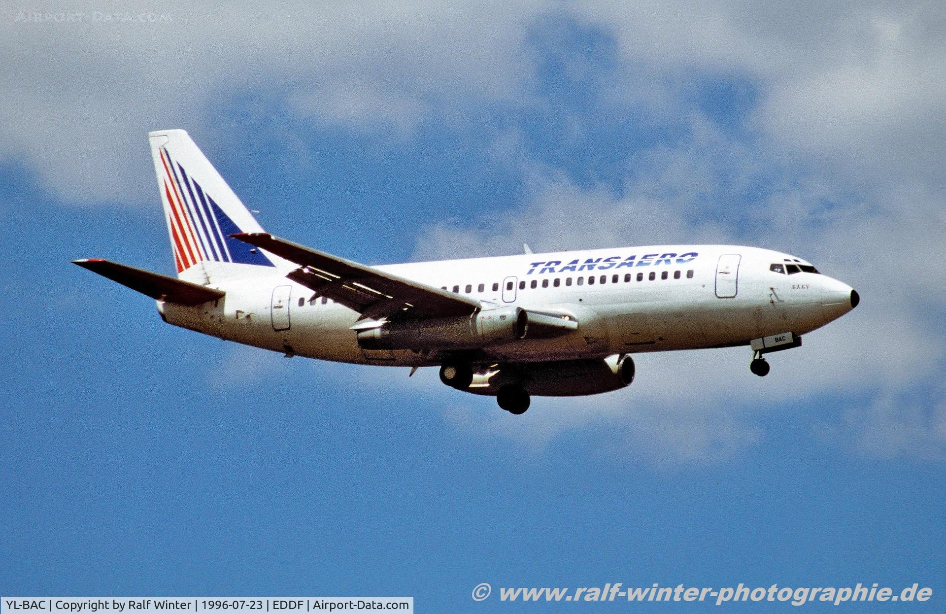 YL-BAC, 1981 Boeing 737-236 C/N 22034, Boeing 737-236 - UB TSO Transaero Airlines - 22034 - YL-BAC - 23.07.1996 - FRA