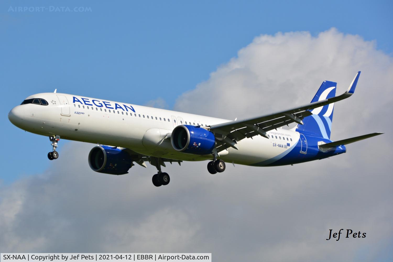SX-NAA, 2020 Airbus A321-271NX C/N 9553, Short final at Brussels Airport.