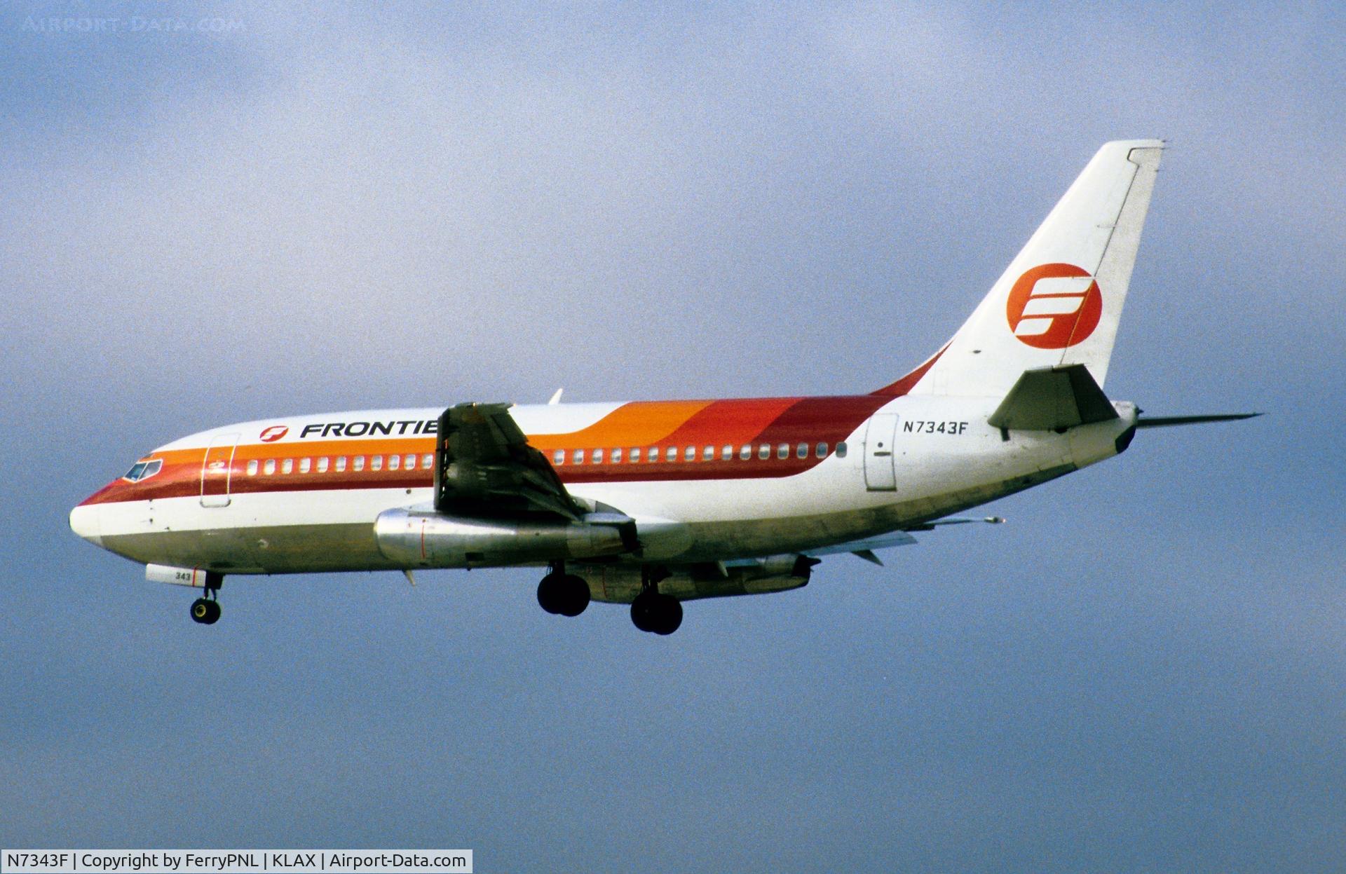 N7343F, 1979 Boeing 737-291(A) C/N 21748, Landing of Frontier B732