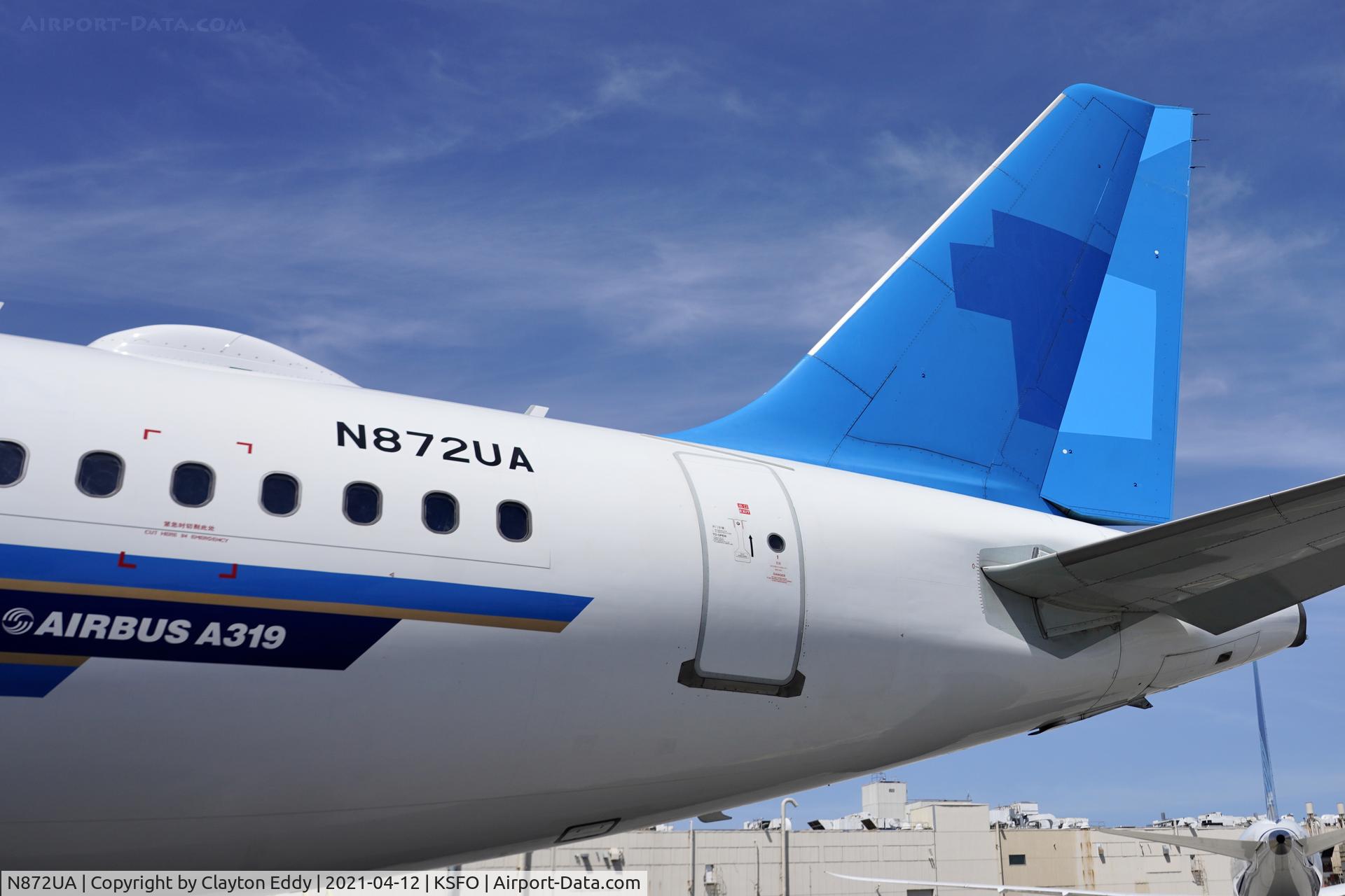 N872UA, 2003 Airbus A319-132 C/N 1986, SFO 2021.