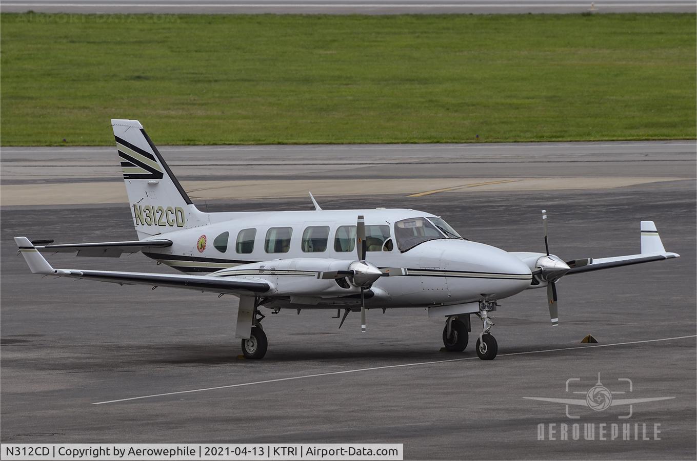 N312CD, 1980 Piper PA-31-350 Chieftain C/N 31-8052182, Parked at Tri-Cities Airport.