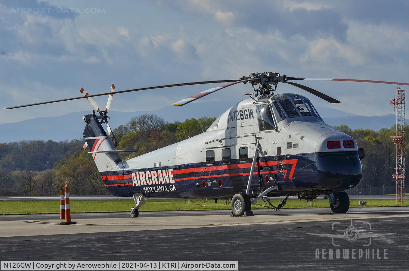 N126GW, 1959 Sikorsky S-58JT C/N 58-1124, Parked at Tri-Cities Airport.