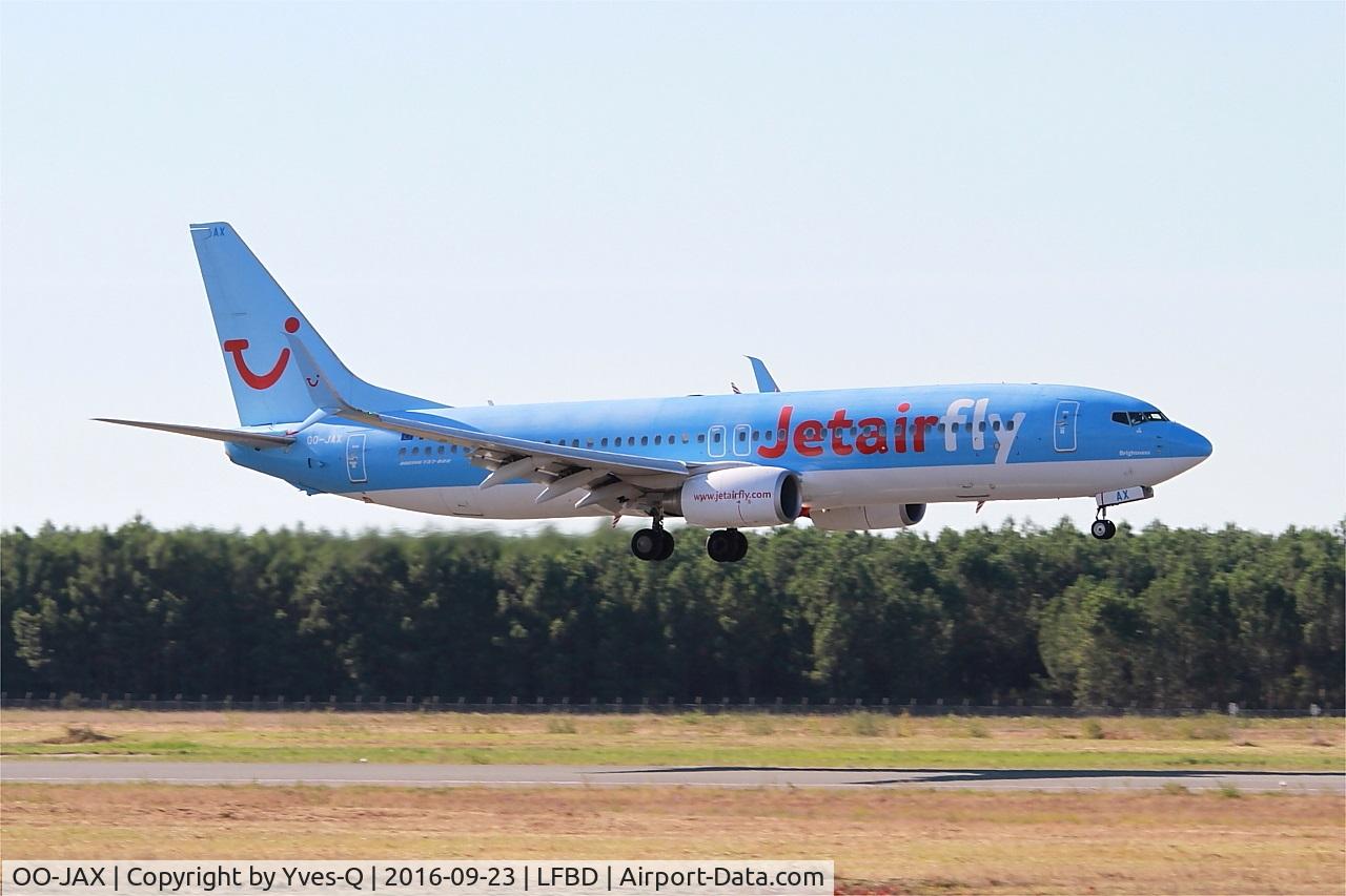OO-JAX, 2010 Boeing 737-8K5 C/N 37238, Boeing 737-8K5, Landing rwy 05, Bordeaux-Mérignac airport (LFBD-BOD)