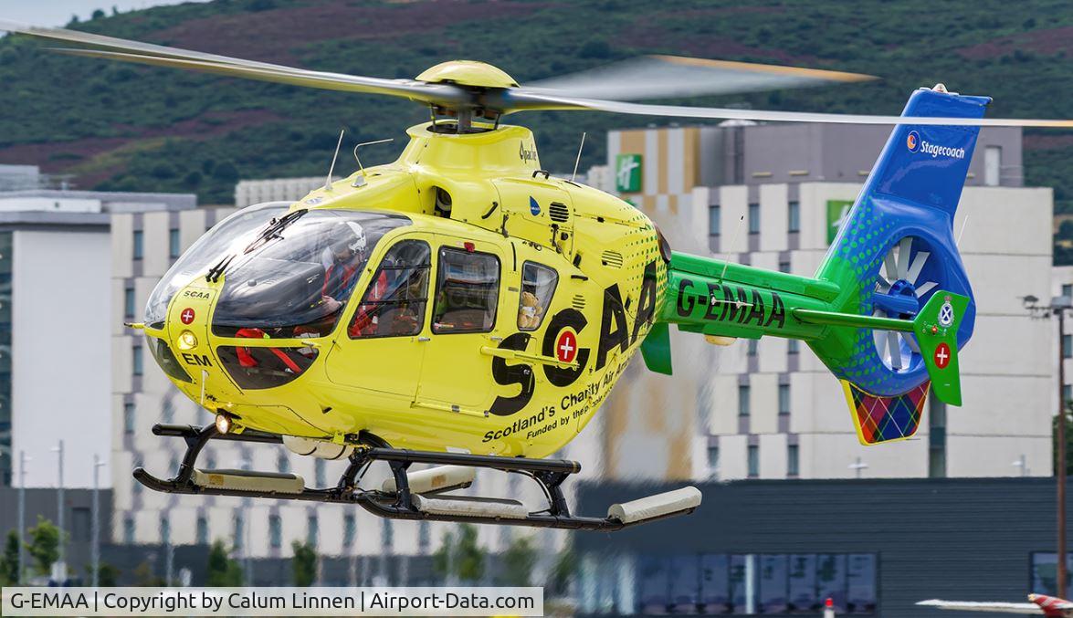 G-EMAA, 2005 Eurocopter EC-135T-2 C/N 0448, SCAA (Scottish Charity Air Ambulance) at Aberdeen Airport
