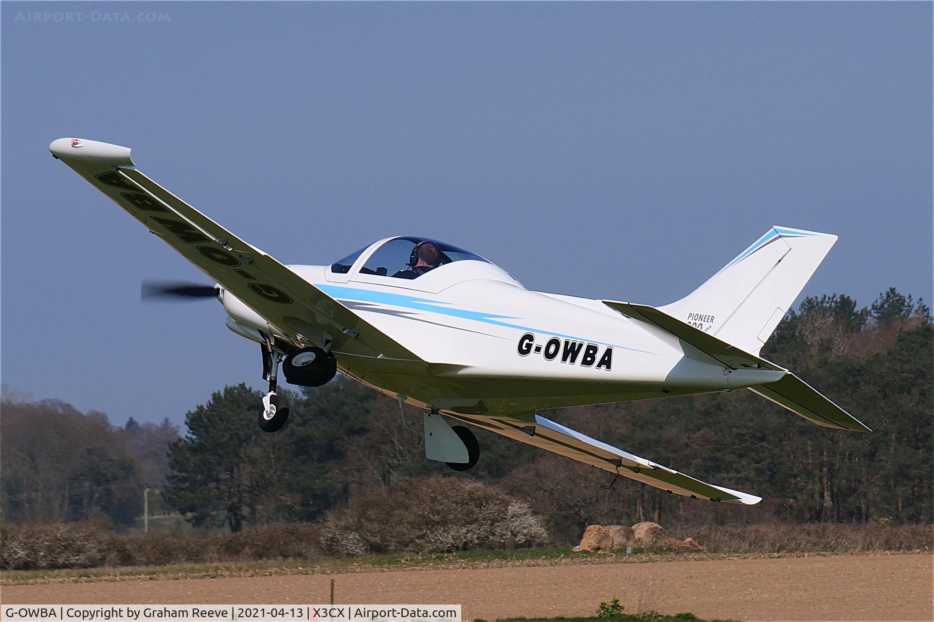 G-OWBA, 2013 Alpi Aviation Pioneer 300 C/N LAA 330-15155, Departing from Northrepps.