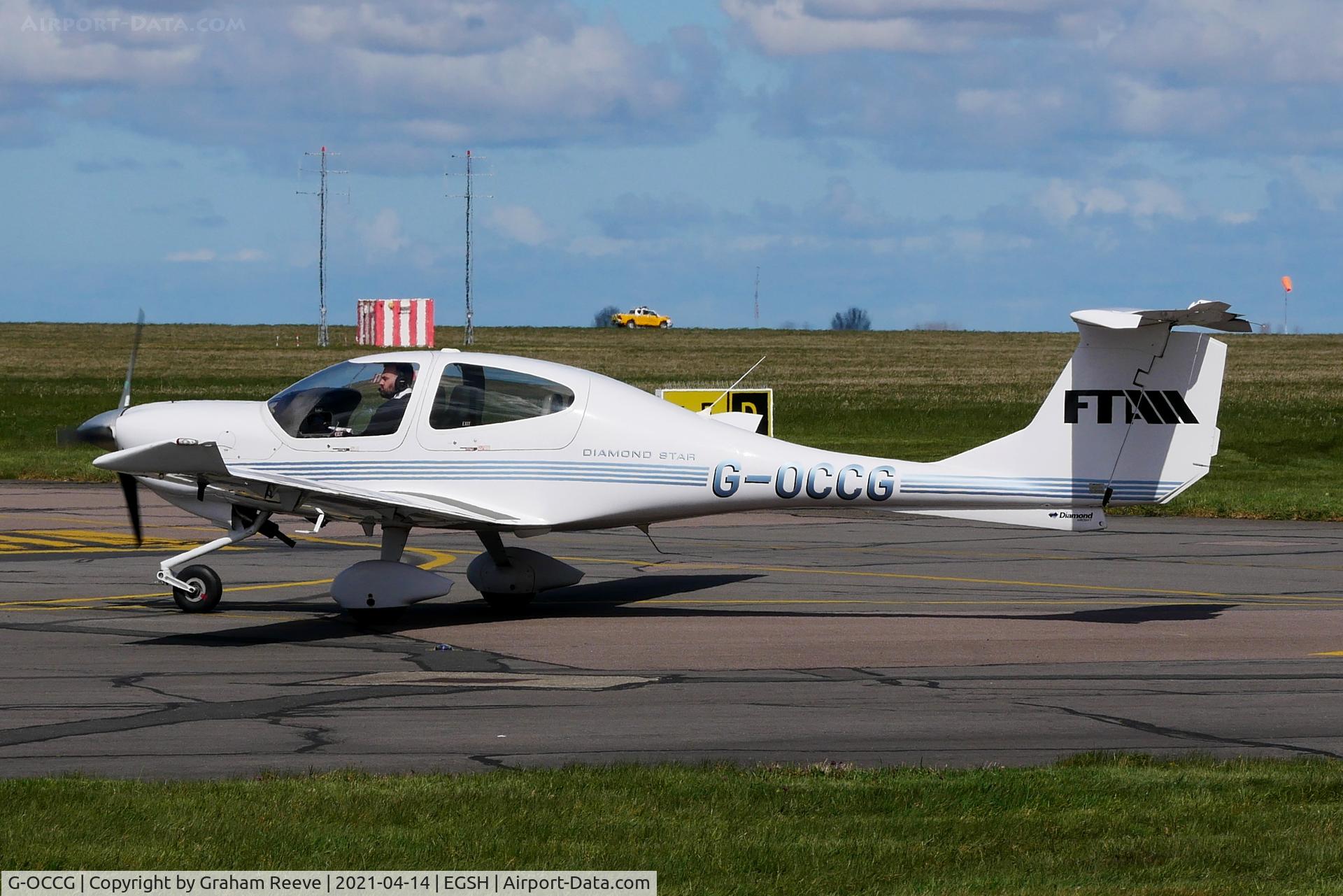 G-OCCG, 2006 Diamond DA-40D Diamond Star C/N D4.230, Just landed at Norwich.