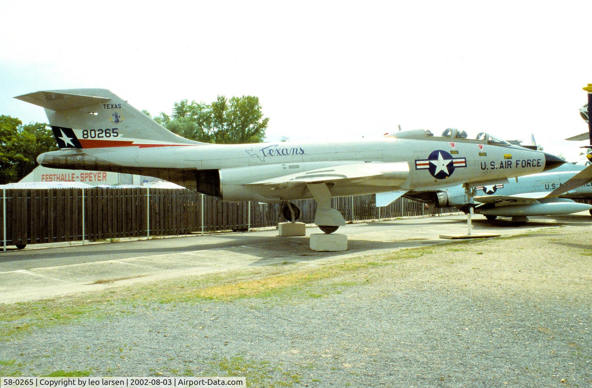 58-0265, 1958 McDonnell F-101B Voodoo C/N 637, Speyer Museum 3.8.2002