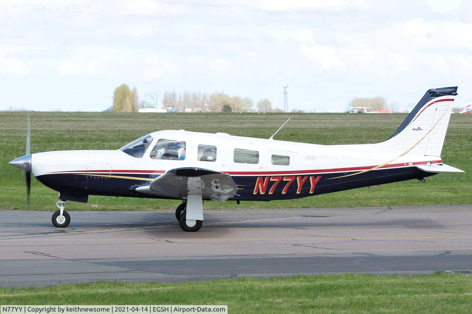 N77YY, 1999 Piper PA-32R-301T Turbo Saratoga C/N 3257120, Arriving at Norwich.
