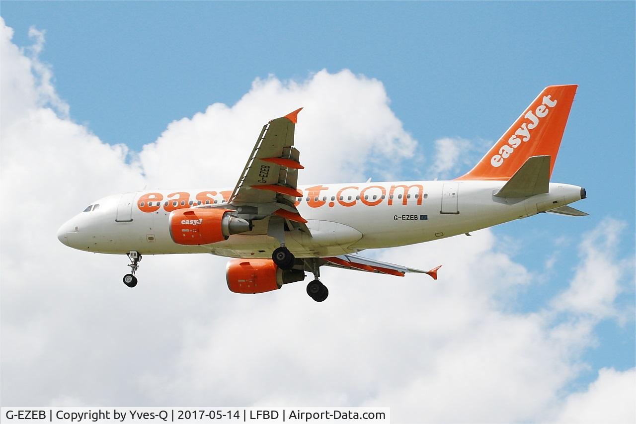 G-EZEB, 2004 Airbus A319-111 C/N 2120, Airbus A319-111, On final rwy 23, Bordeaux-Mérignac airport (LFBD-BOD)