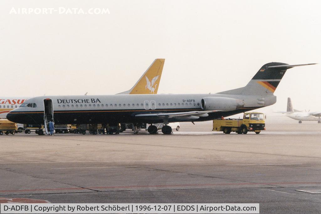 D-ADFB, 1991 Fokker 100 (F-28-0100) C/N 11311, D-ADFB @ EDDS 1996