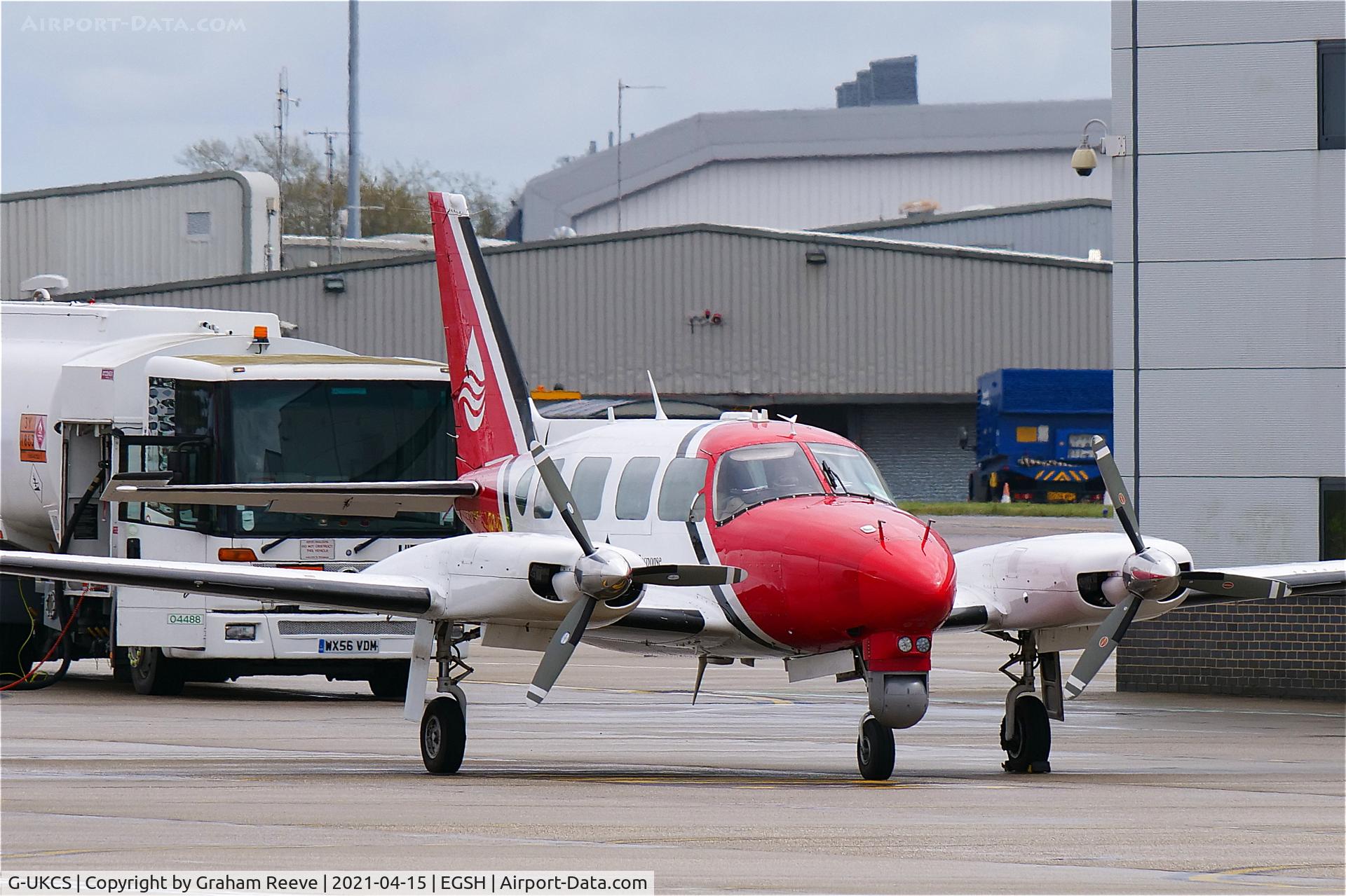 G-UKCS, 1974 Piper PA-31-310 Navajo Navajo C/N 31-7400984, Parked at Norwich.