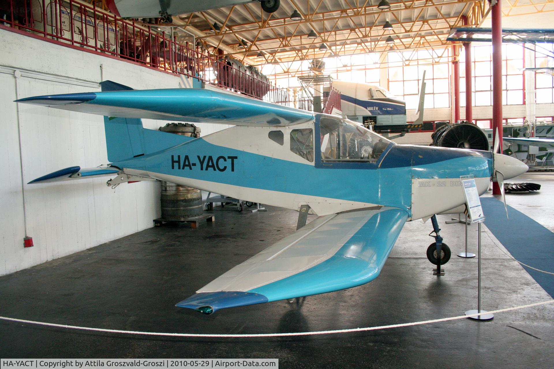 HA-YACT, 1993 Ganzavia Ltd. GAK-22 Dino C/N 001-93, Budapest is a traffic museum, a Petöfi hall. Hungary