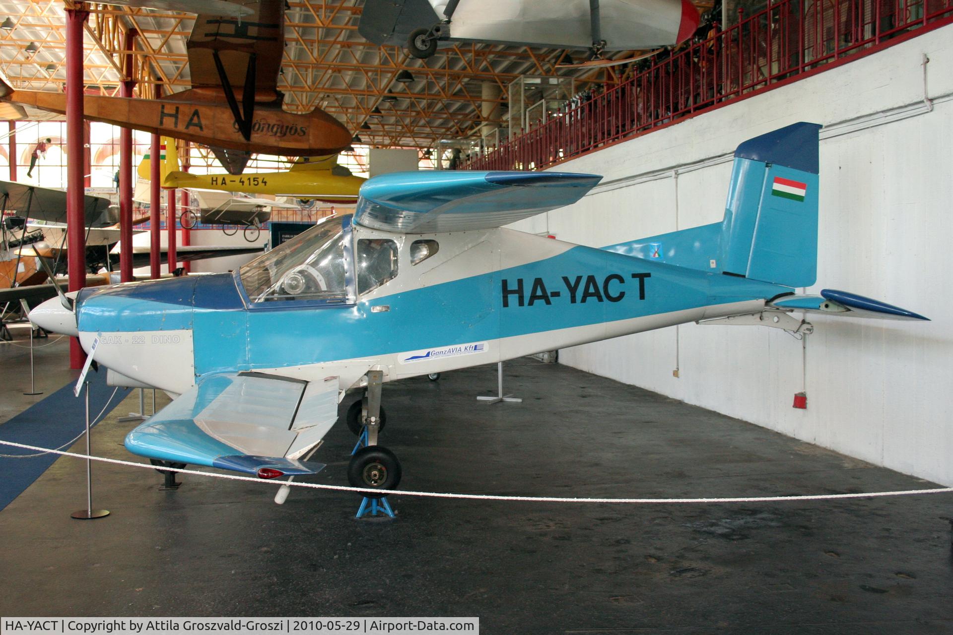 HA-YACT, 1993 Ganzavia Ltd. GAK-22 Dino C/N 001-93, Budapest is a traffic museum, a Petöfi hall. Hungary