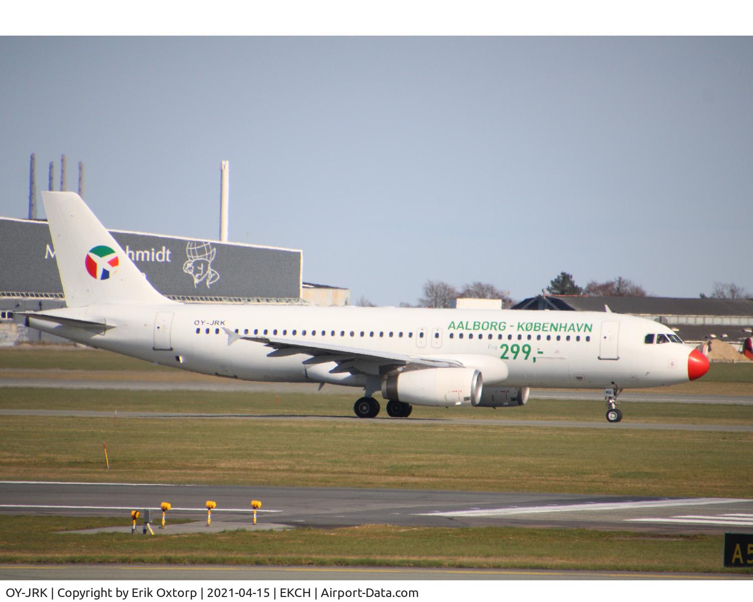 OY-JRK, 1993 Airbus A320-231 C/N 444, OY-JRK taxi for takeoff rw 04R