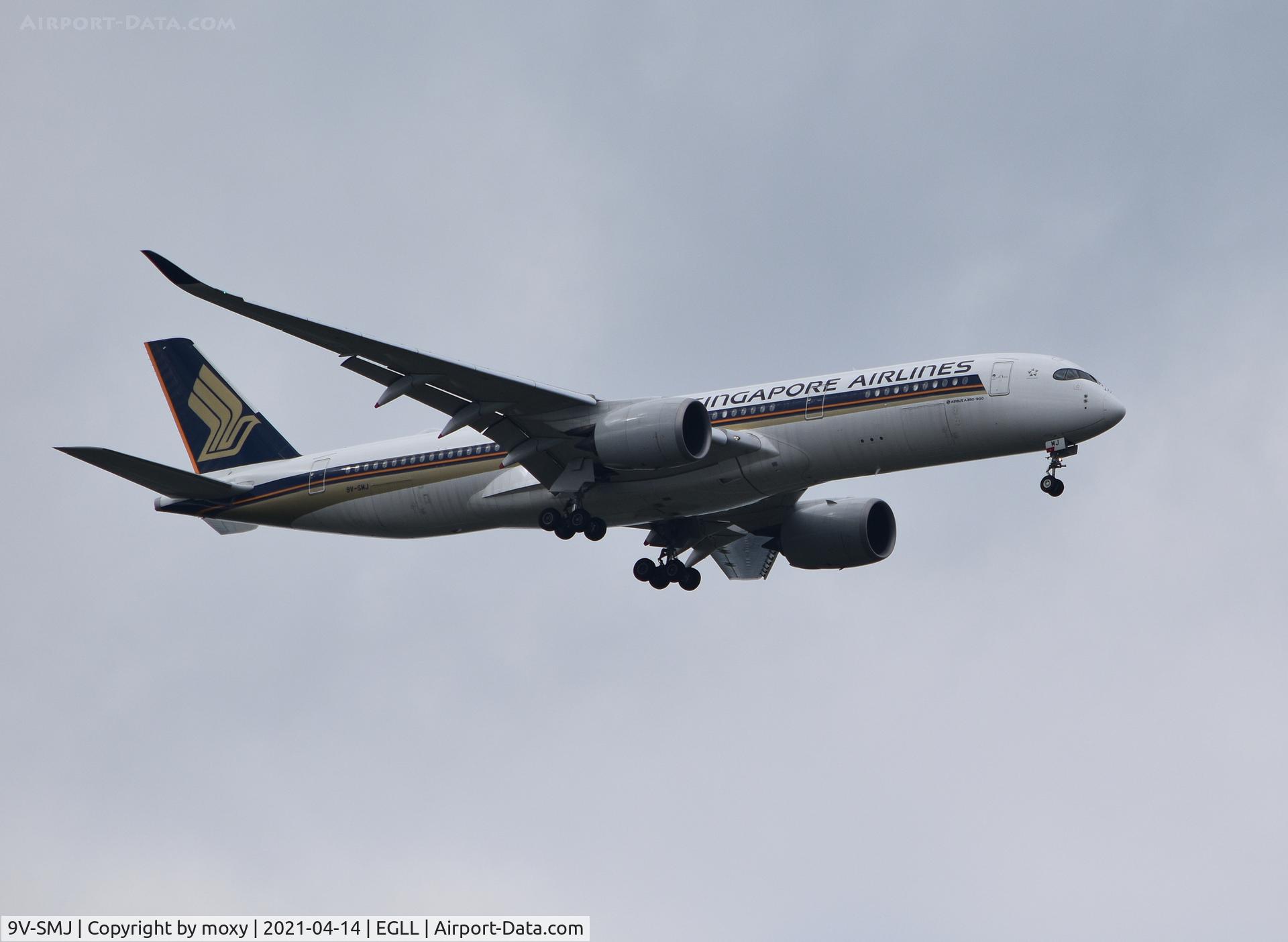 9V-SMJ, 2016 Airbus A350-941 C/N 081, Airbus A350-941 on finals to 9R London Heathrow.